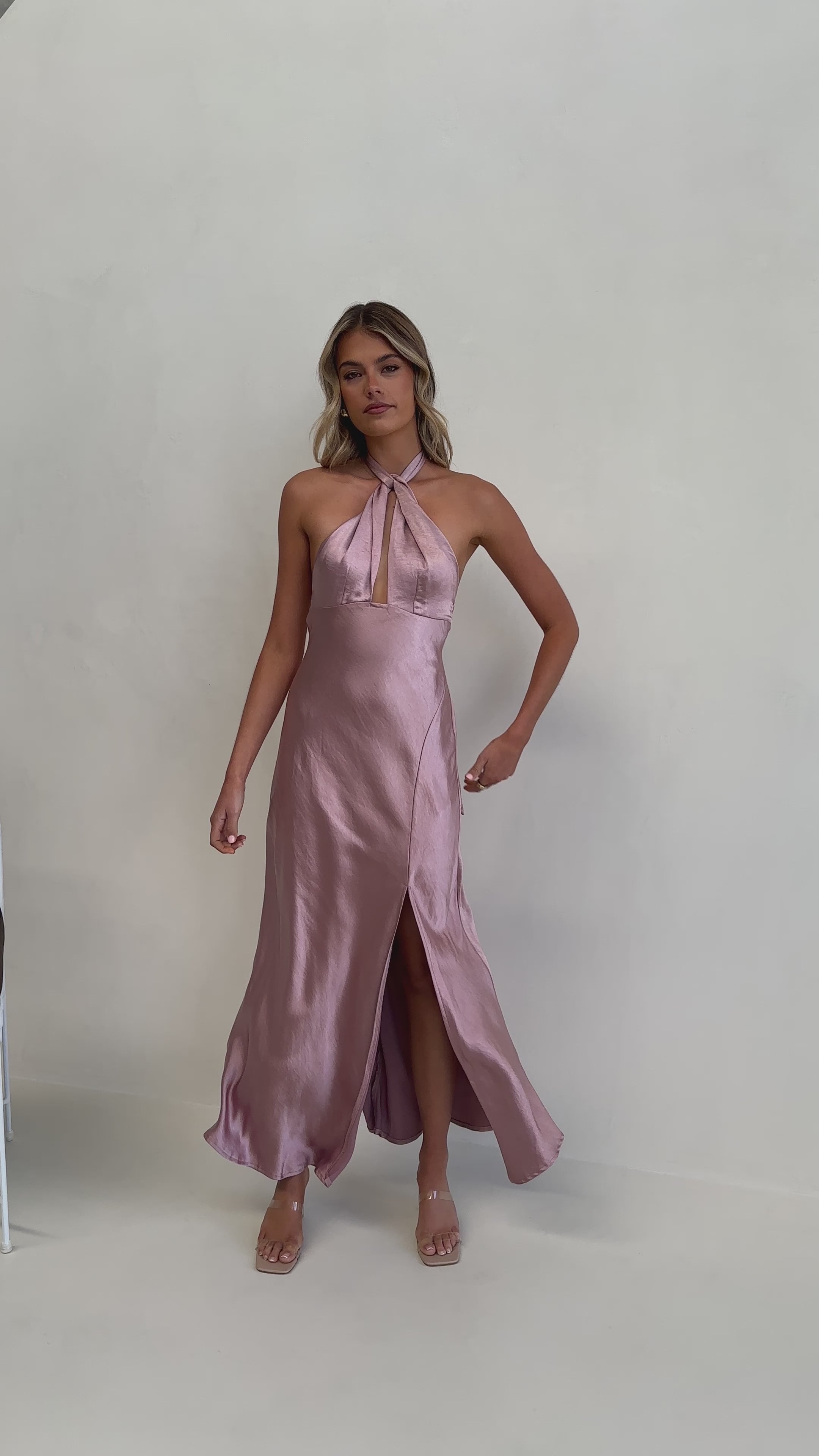 Load video: Amalia Maxi Dress - Dusty Pink - Billy J