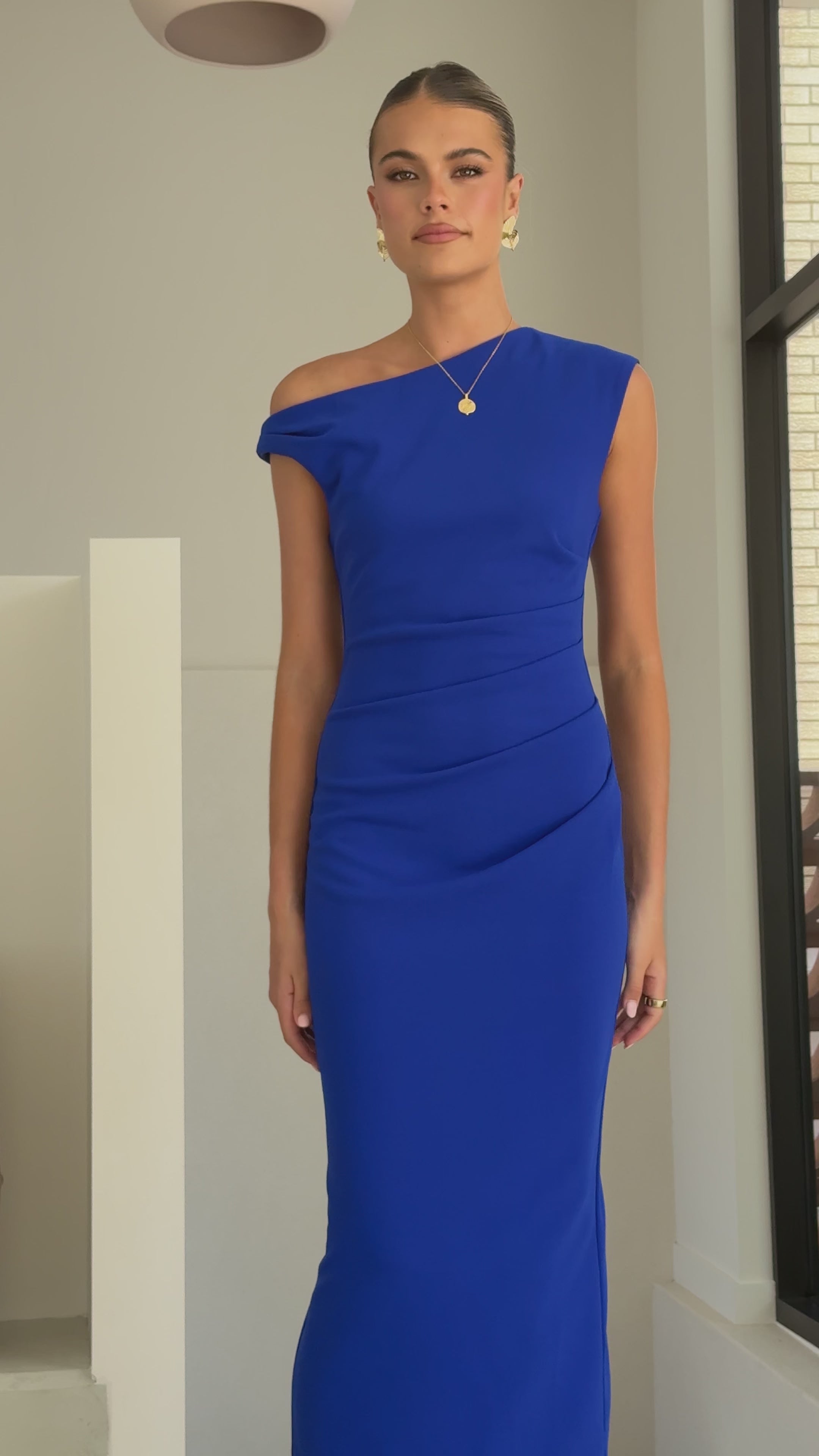 Load video: Lilah Maxi Dress - Cobalt Blue - Billy J