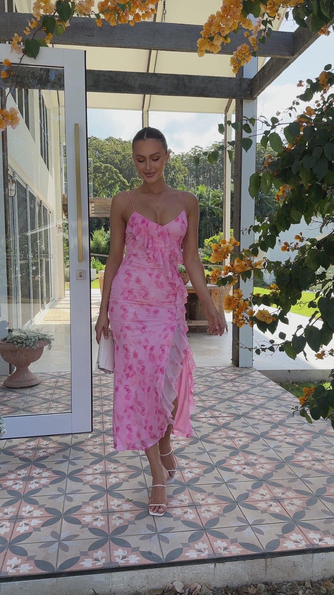 Debbie Midi Dress - Pink Floral - Billy J