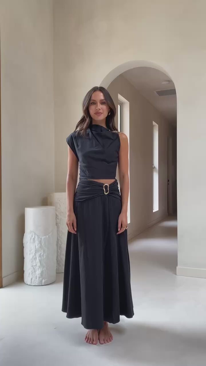Delphine Maxi Skirt - Black - Billy J