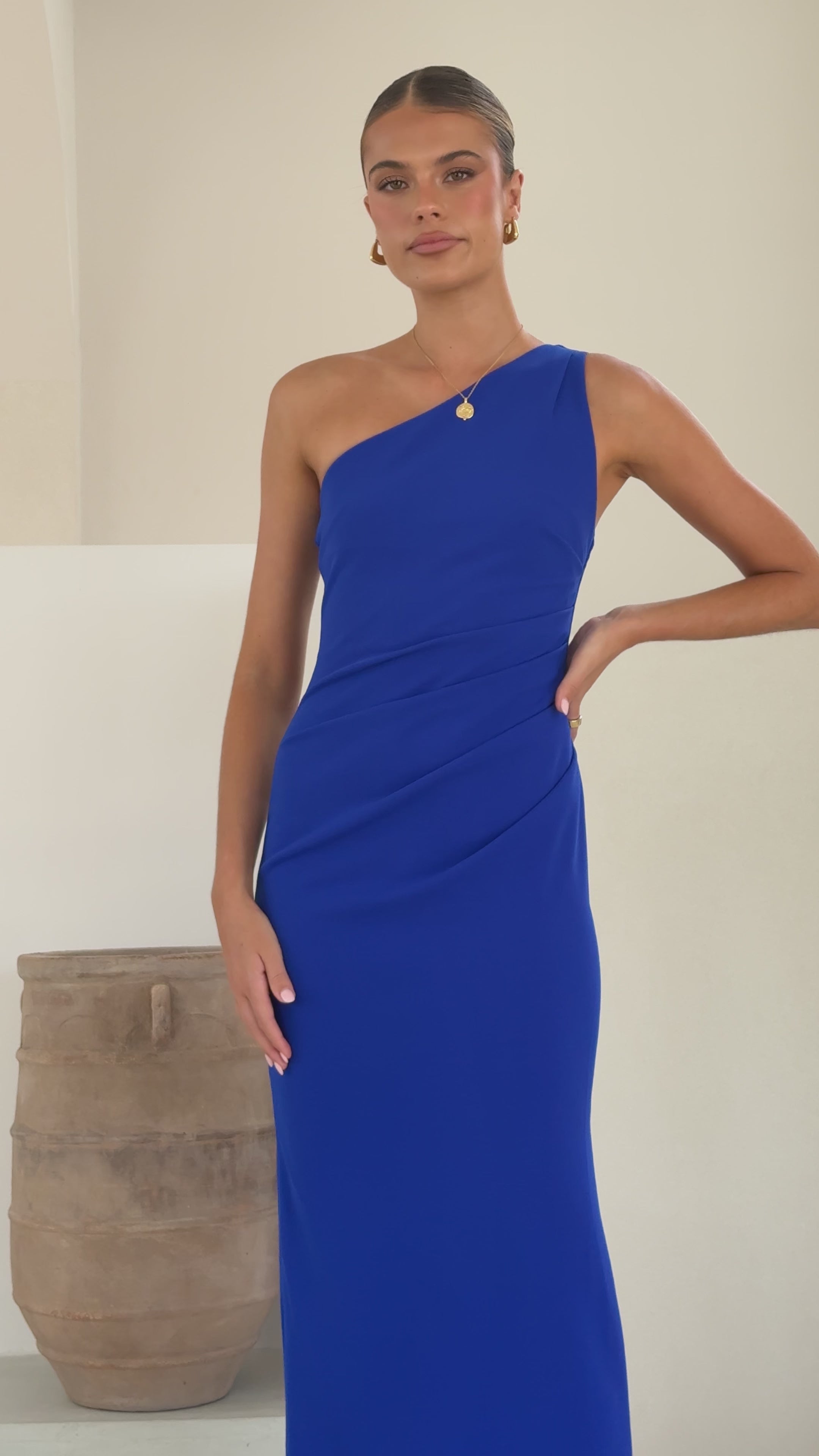 Load video: Cataleya Maxi Dress - Cobalt Blue - Billy J