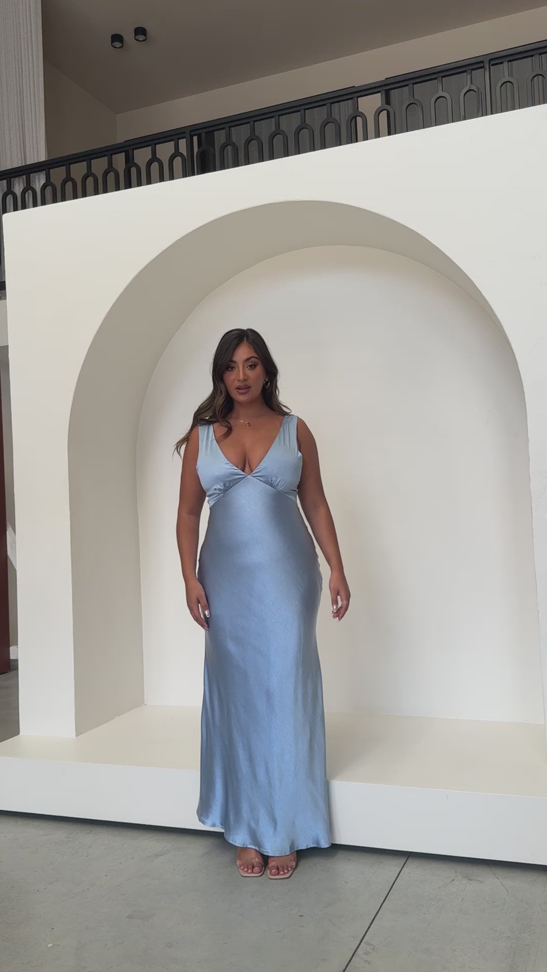 Load video: Sofia Maxi Dress - Blue - Billy J