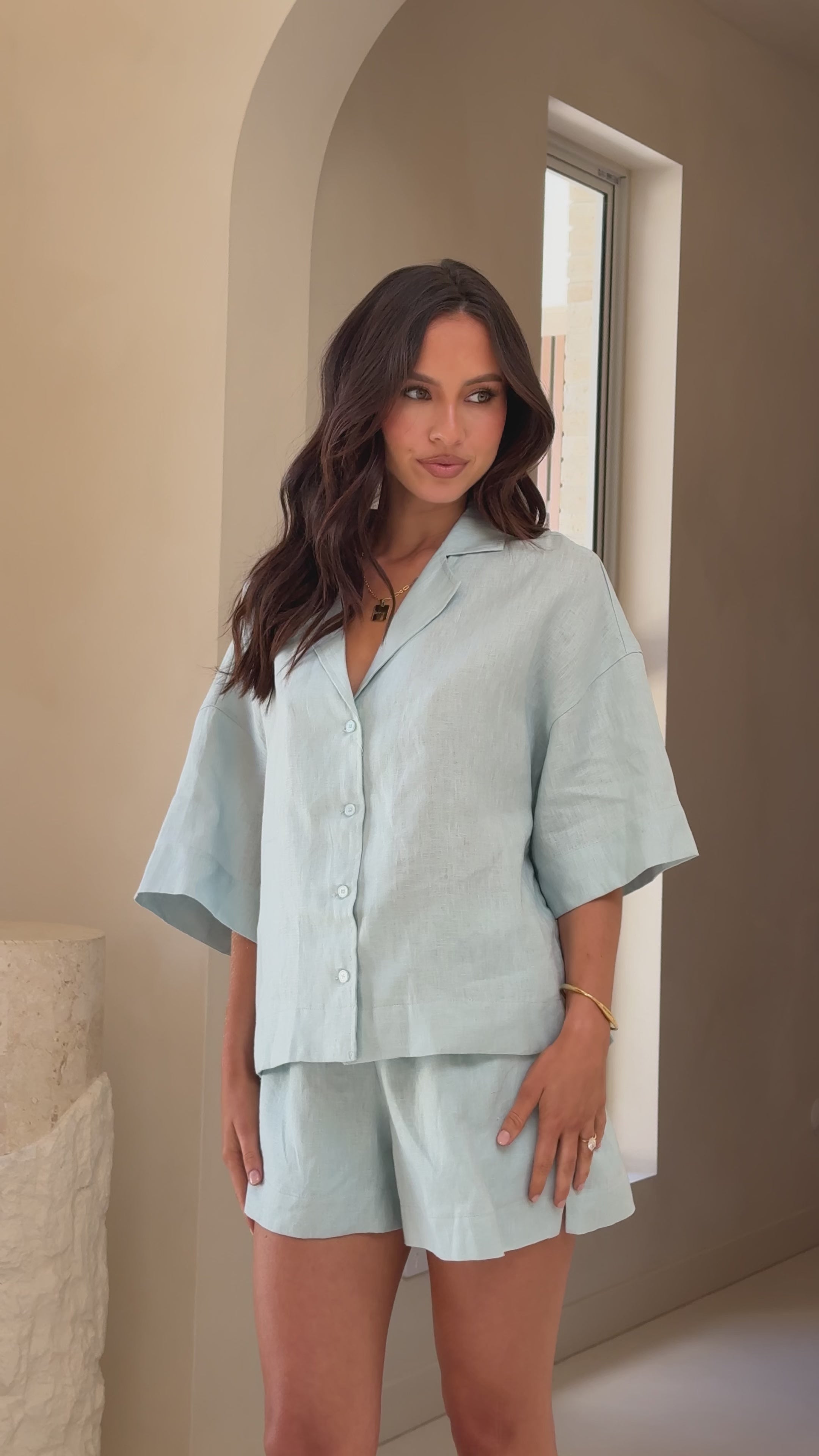 Load video: Luna Shorts - Blue - Billy J