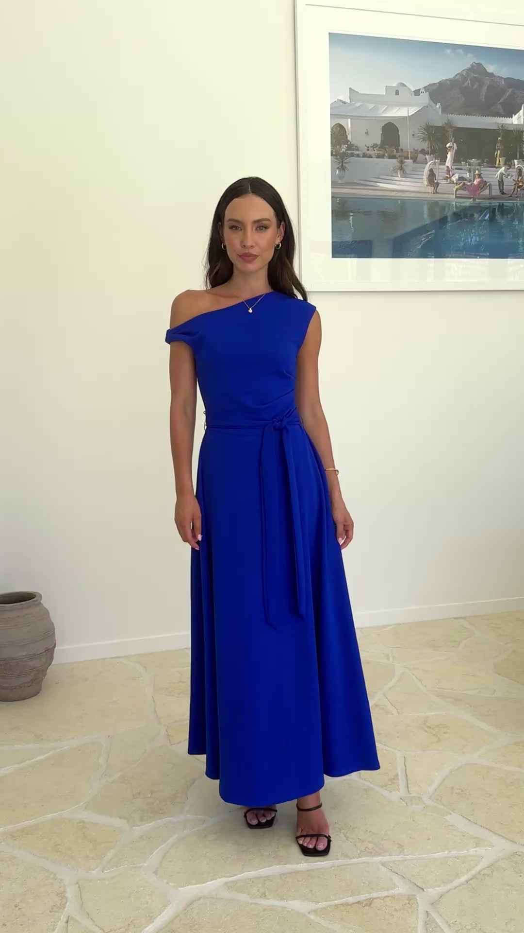 Load video: Gemma Maxi Dress - Cobalt - Billy J