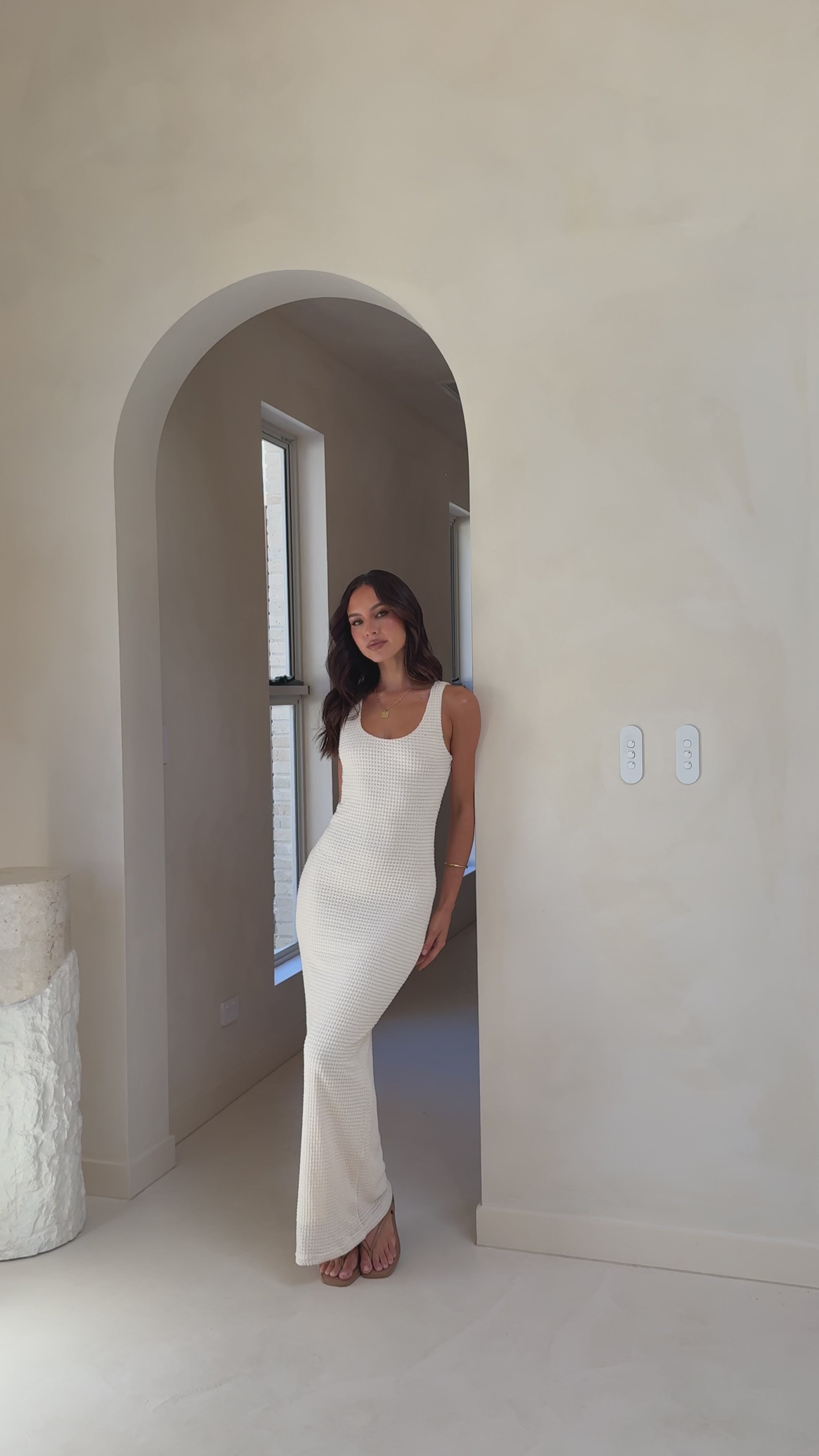 Load video: Zahara Maxi Dress- Cream - Billy J