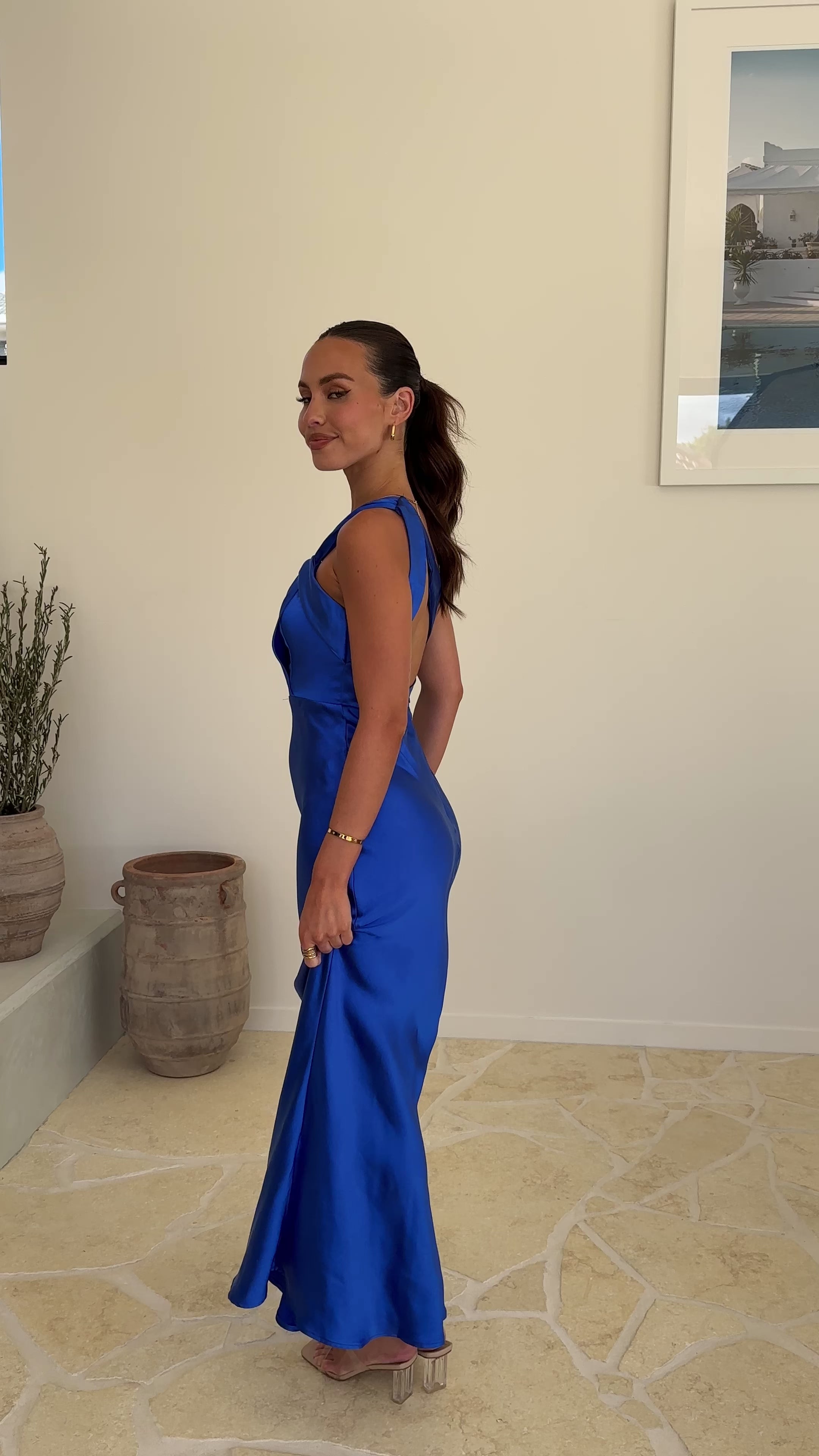 Load video: Leah Maxi Dress - Cobalt Blue - Billy J