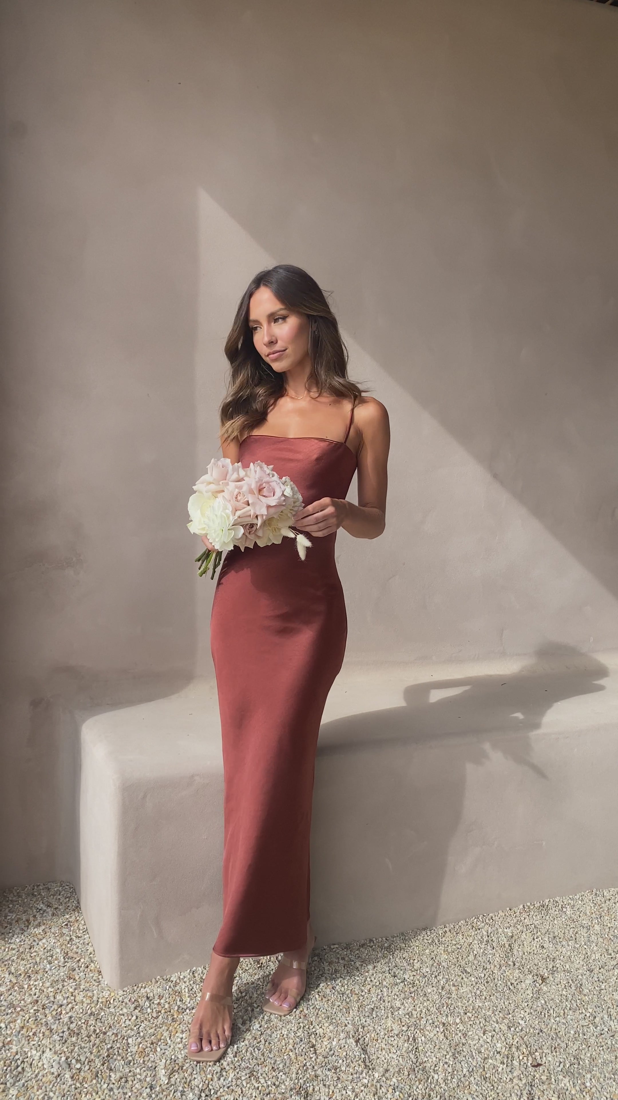 Load video: Keira Maxi Dress - Rust - Billy J