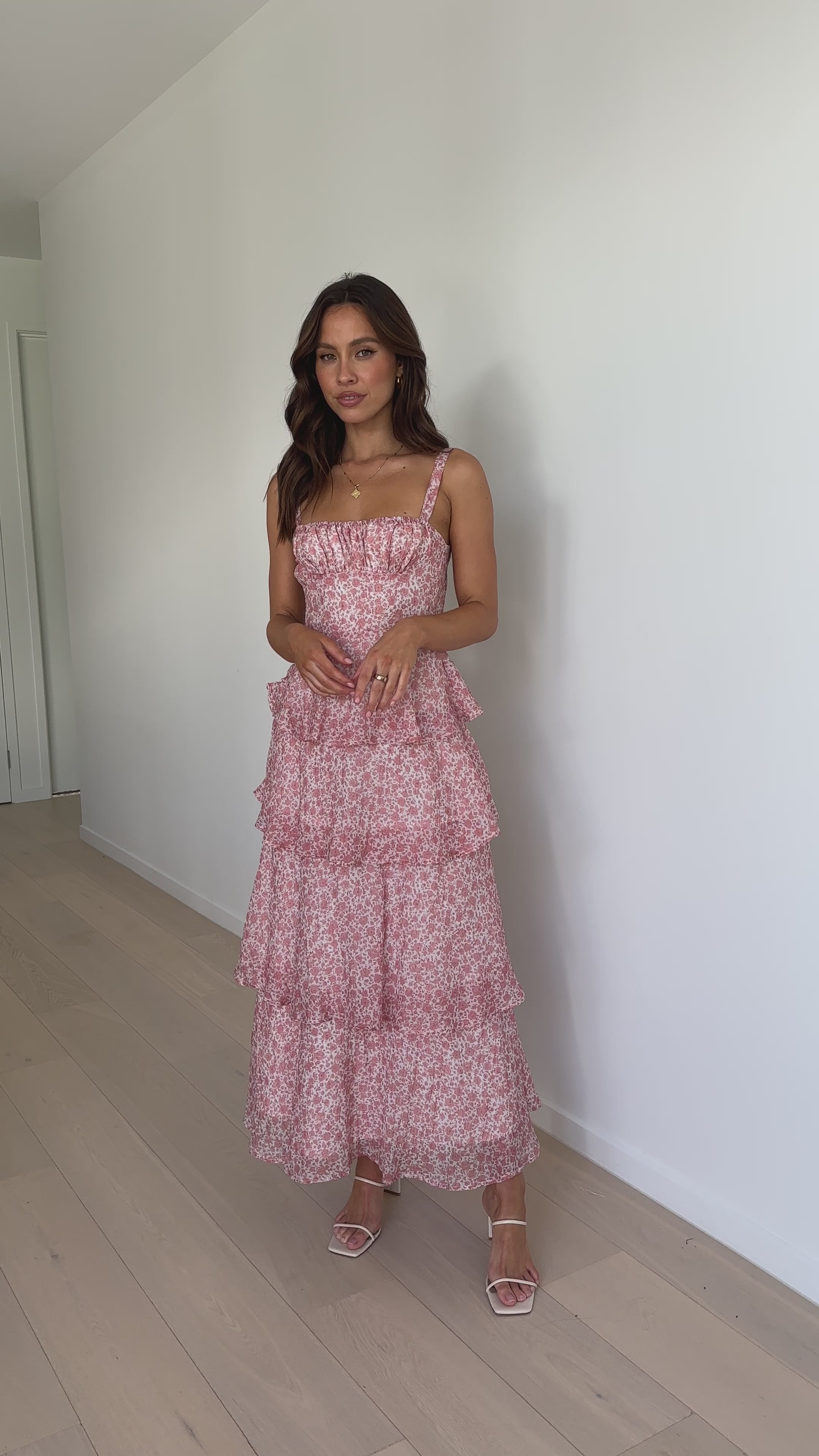 Load video: Page Maxi Dress - Pink / White Floral - Billy J