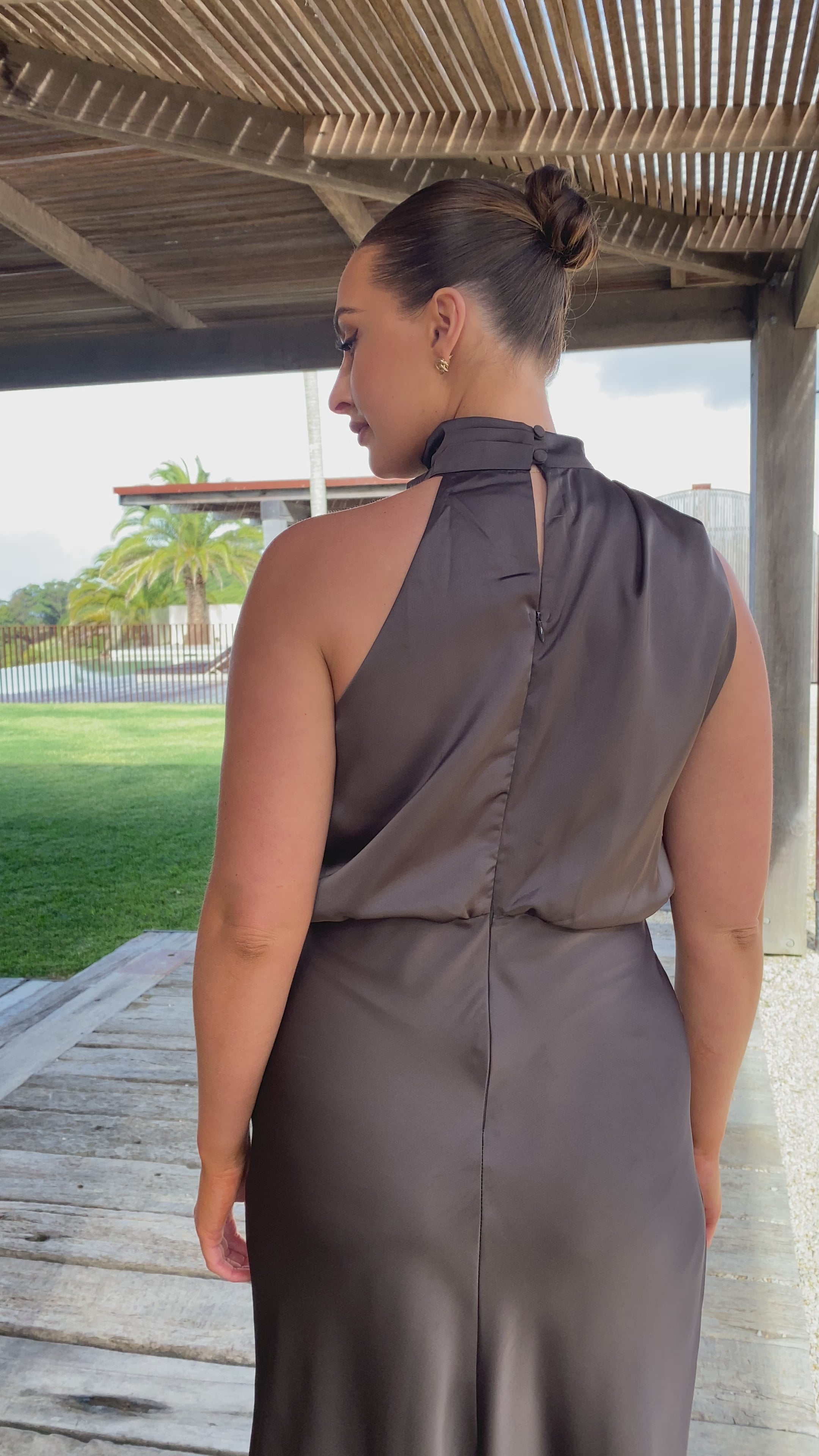 Load video: Esther Maxi Dress - Espresso - Billy J