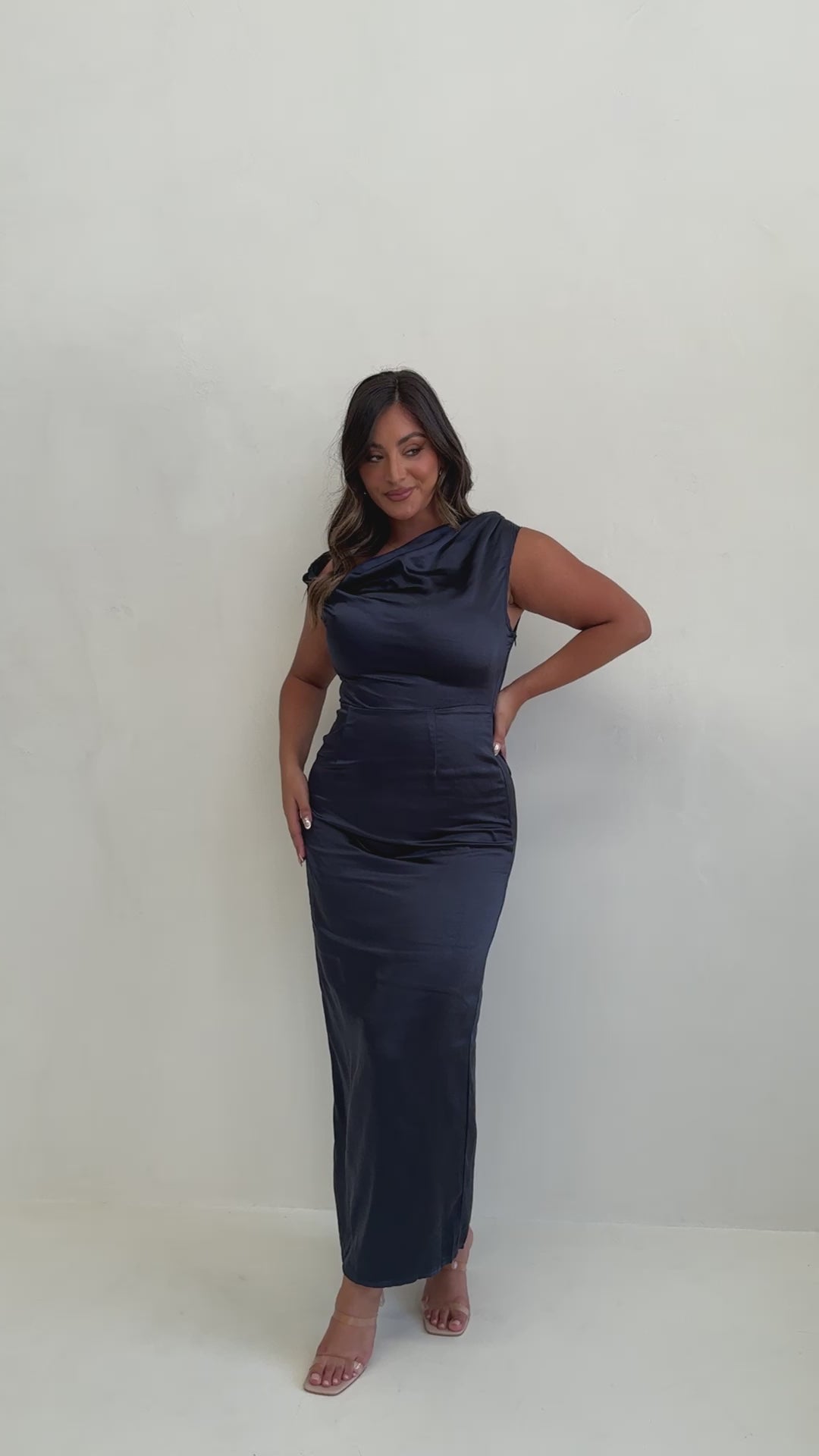 Load video: Harlowe Maxi Dress - Navy - Billy J