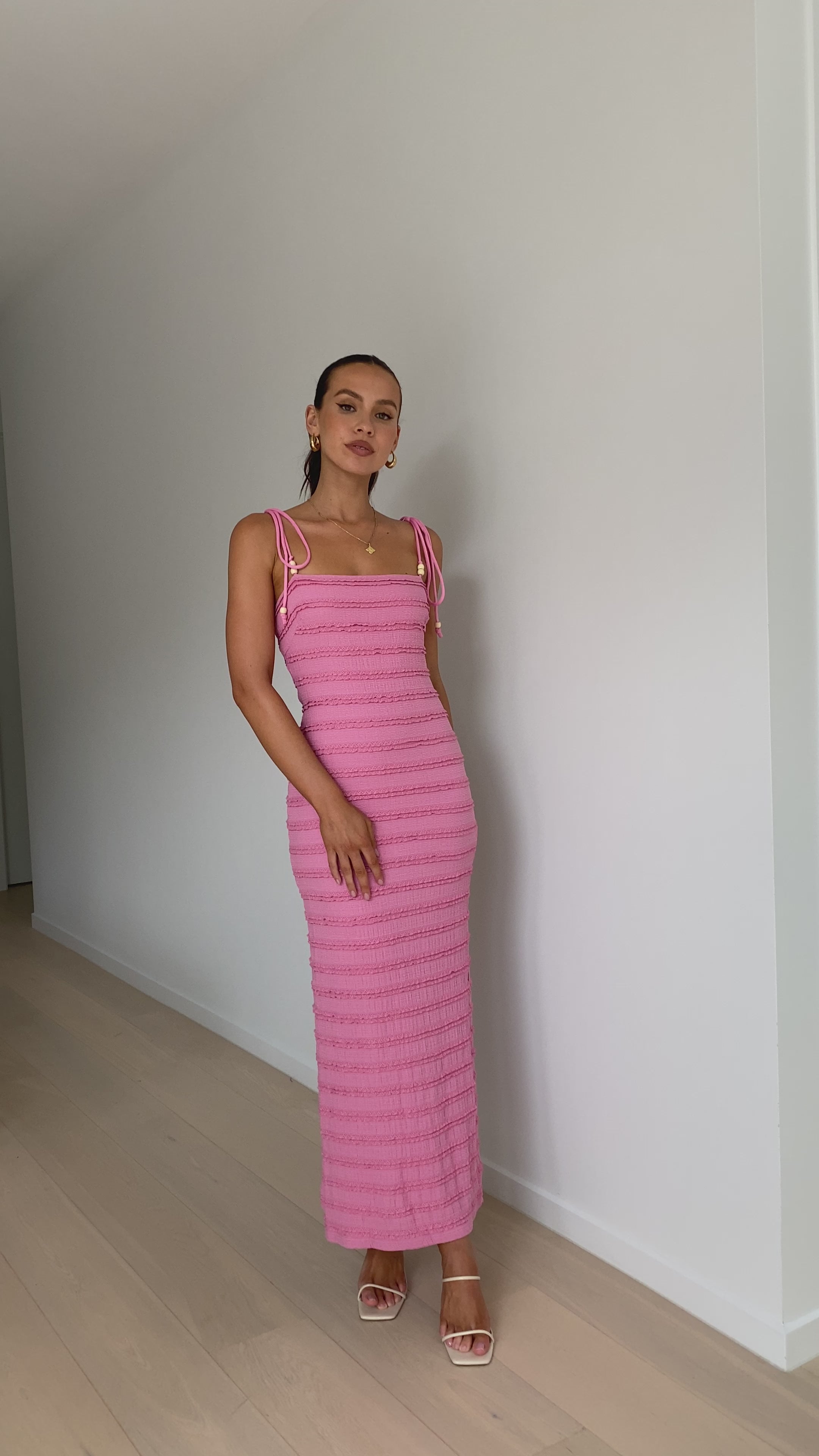 Load video: Tadashi Maxi Dress - Pink - Billy J
