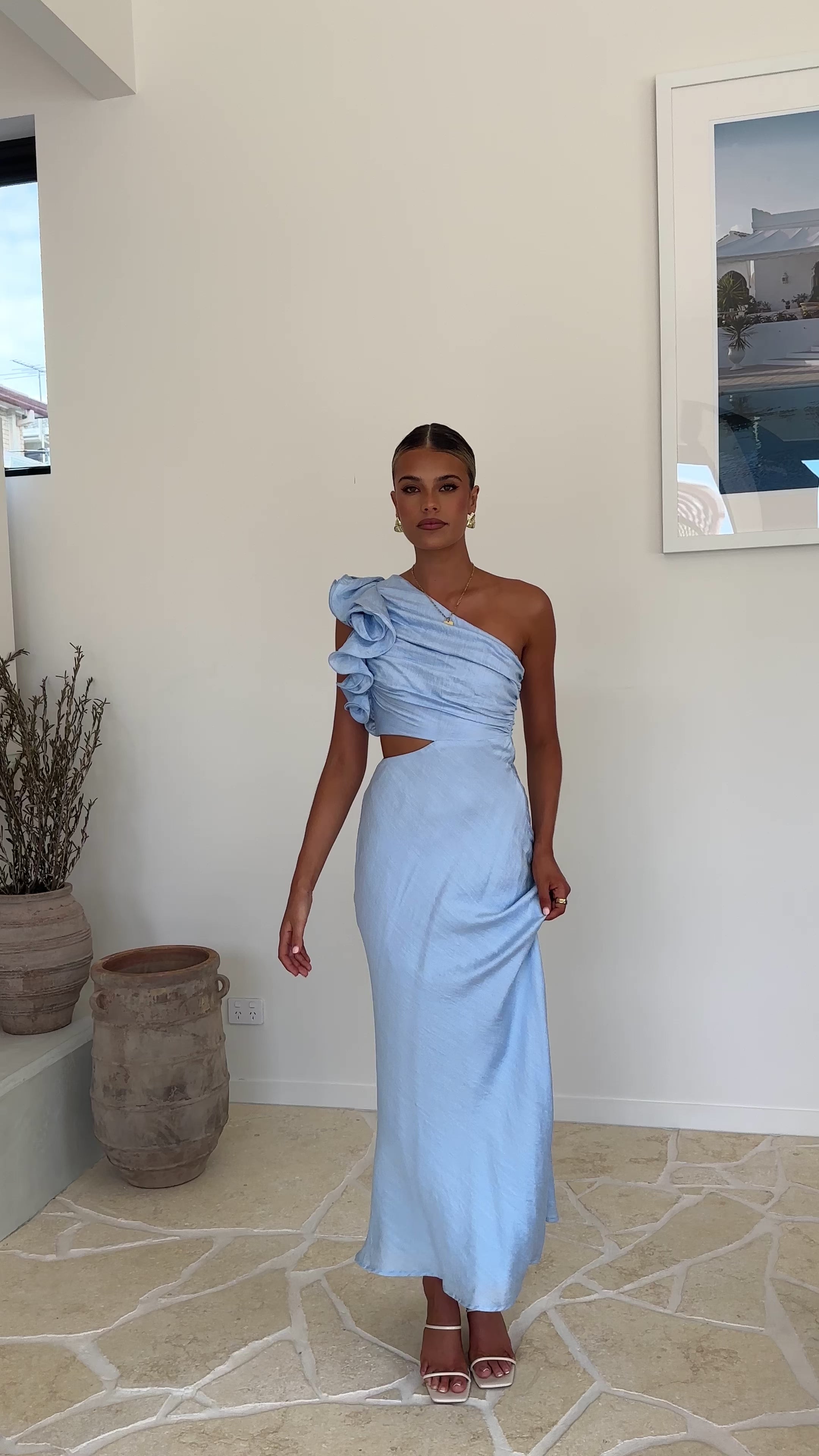 Load video: Amina Maxi Dress - Blue - Billy J