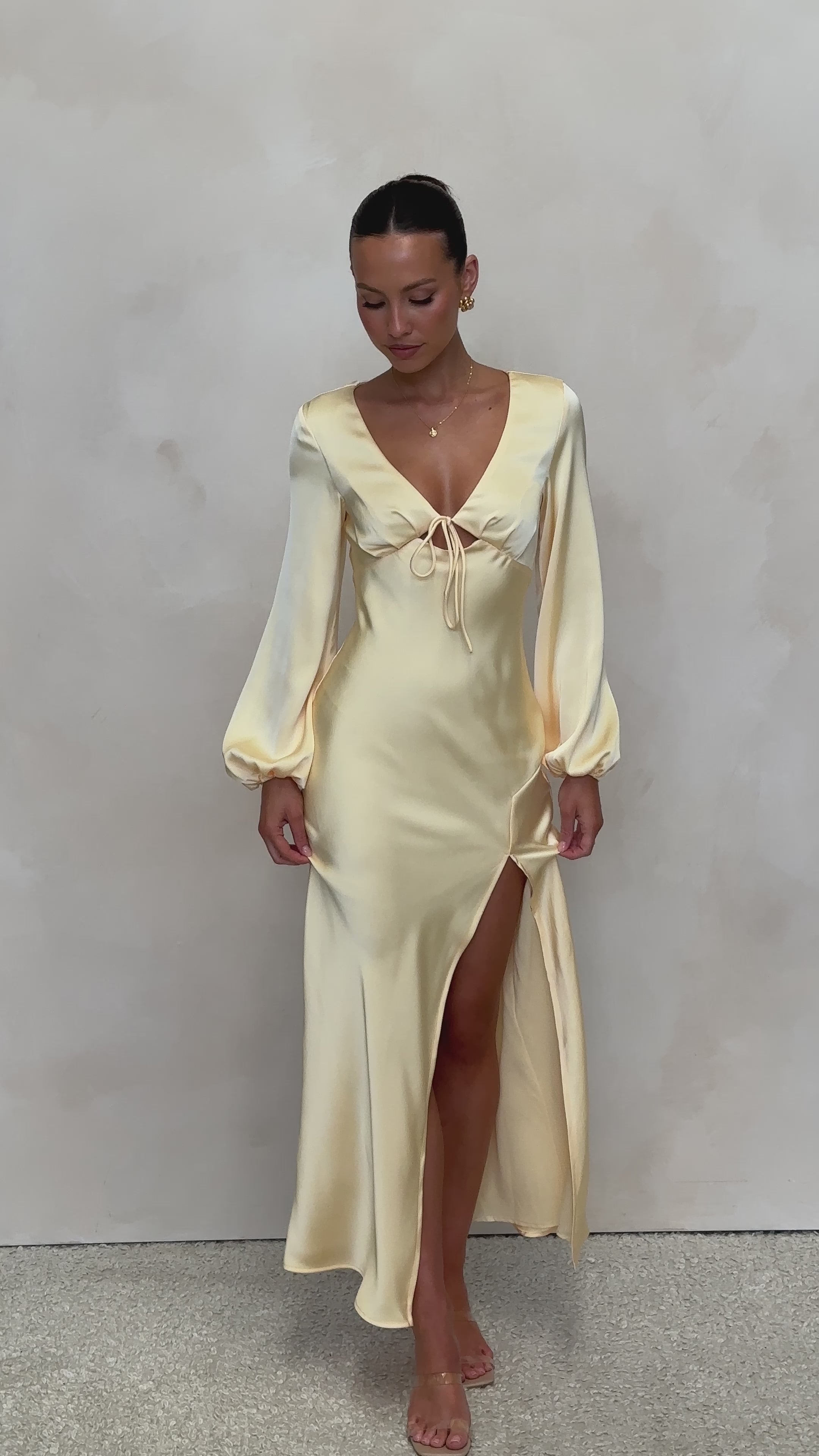 Load video: Brigitte Maxi Dress - Yellow - Billy J