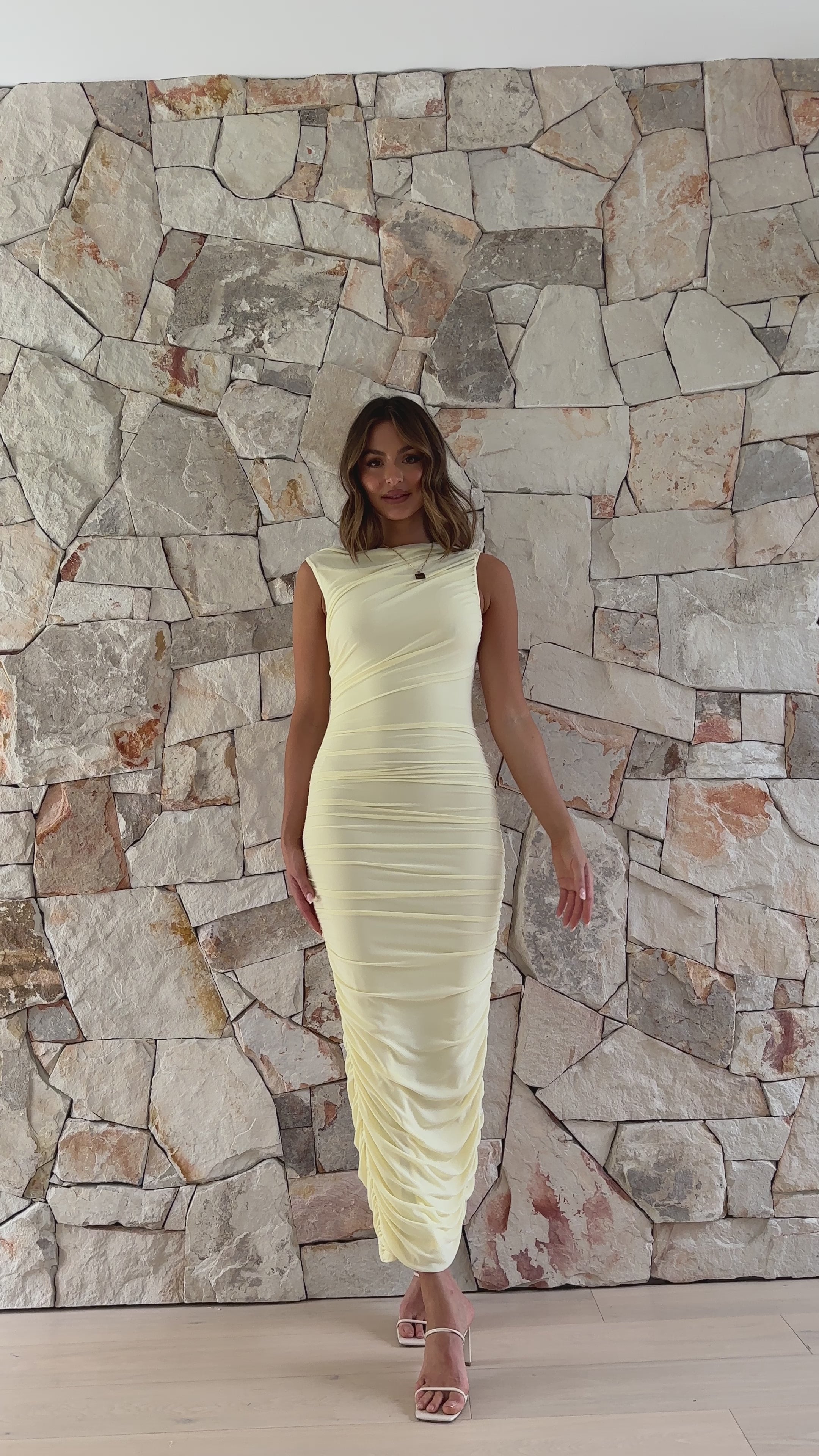 Load video: Cora Maxi Dress - Yellow - Billy J