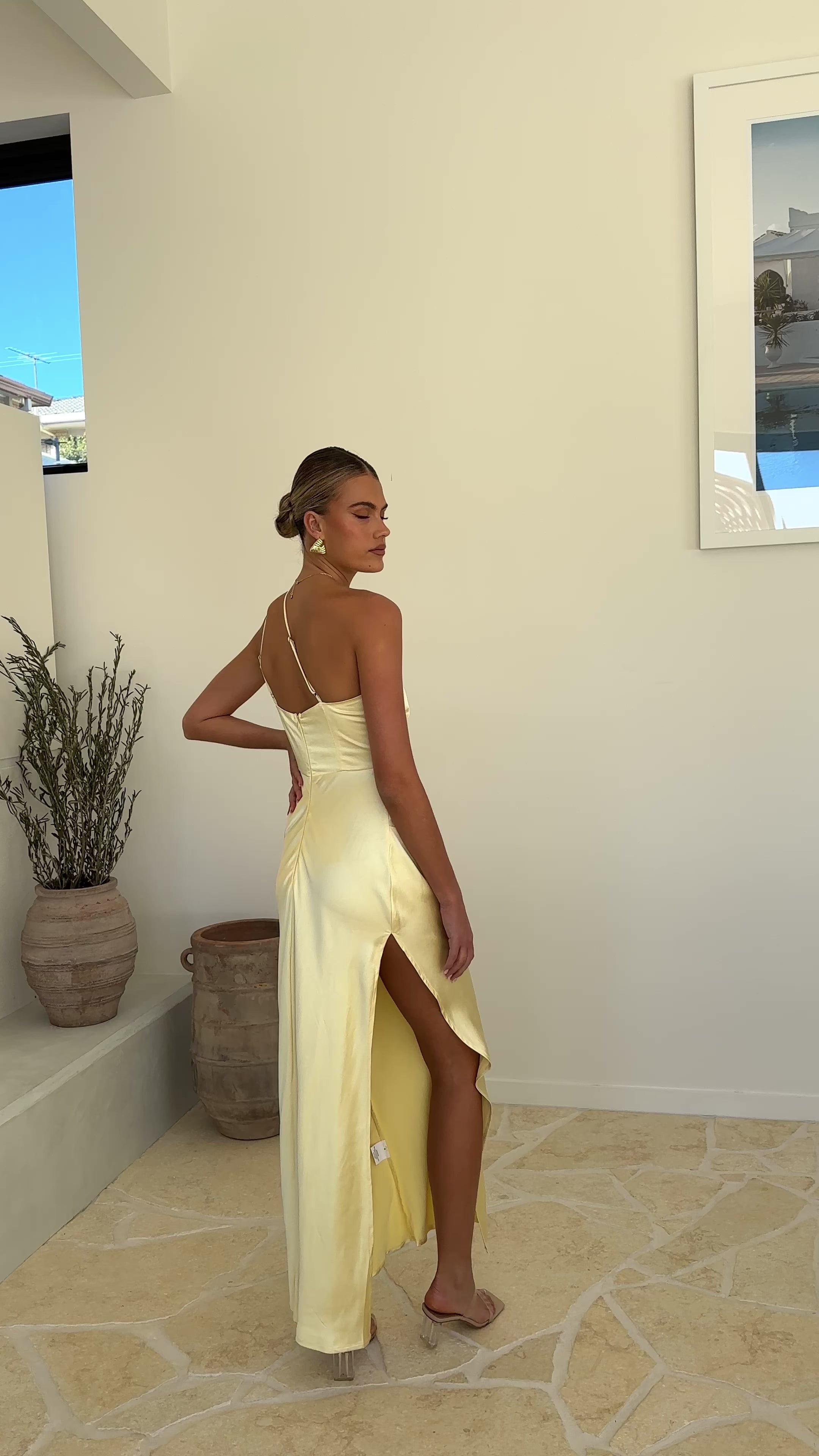 Load video: Jenna Maxi Dress - Yellow - Billy J