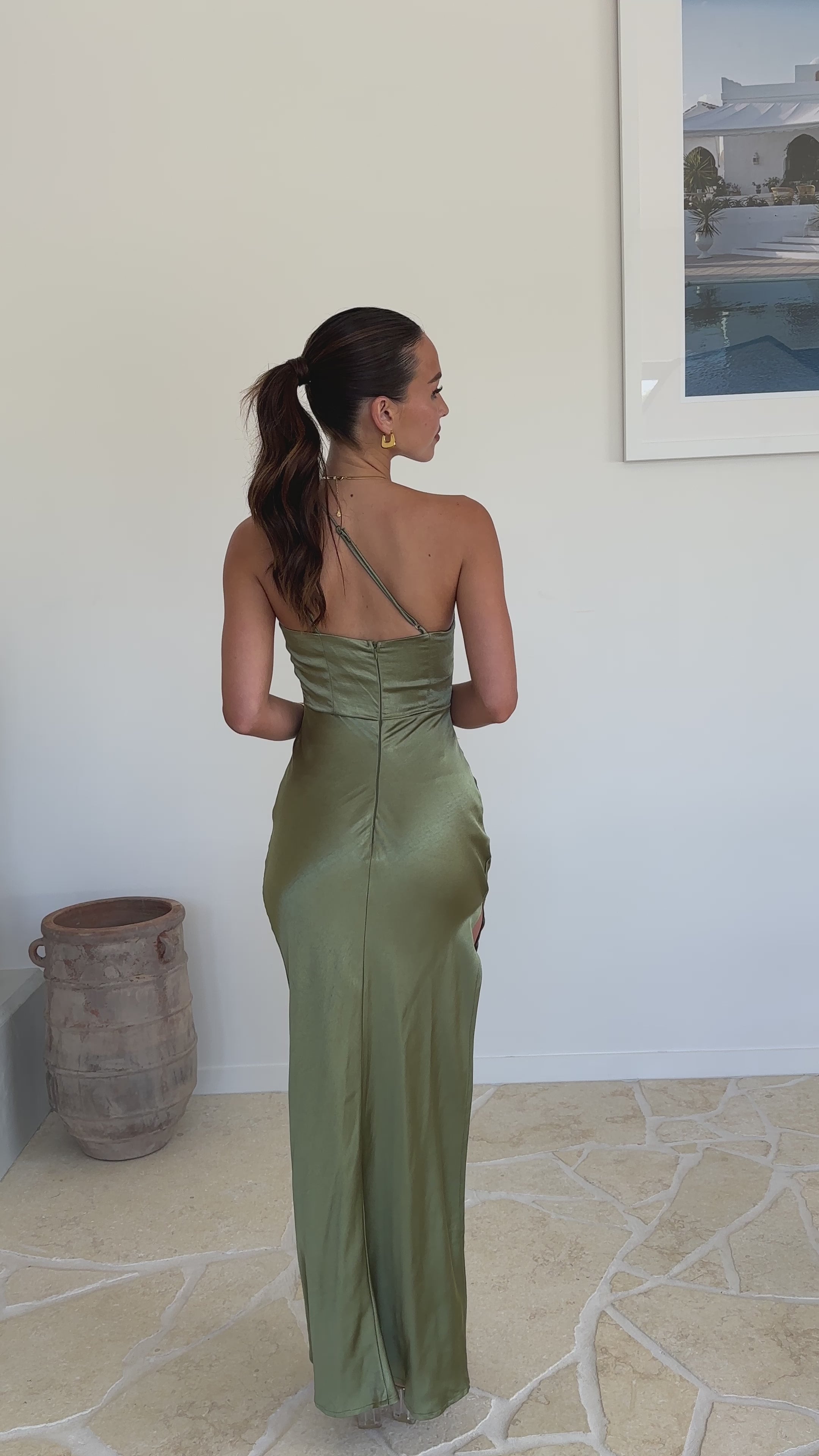Load video: Jenna Maxi Dress - Olive - Billy J