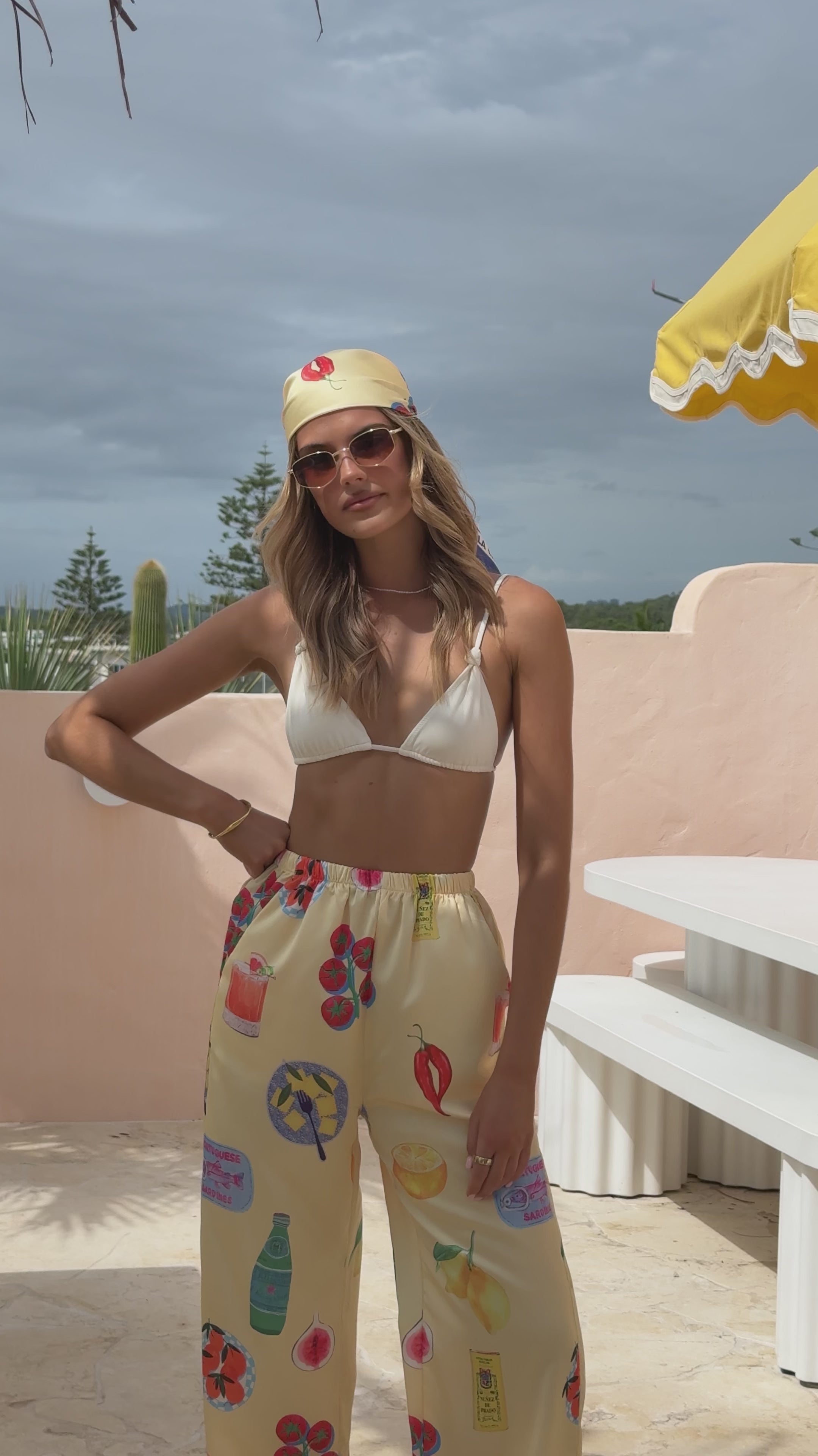 Load video: Harley Scarf Top and Pants Set - Tomato Pasta - Billy J