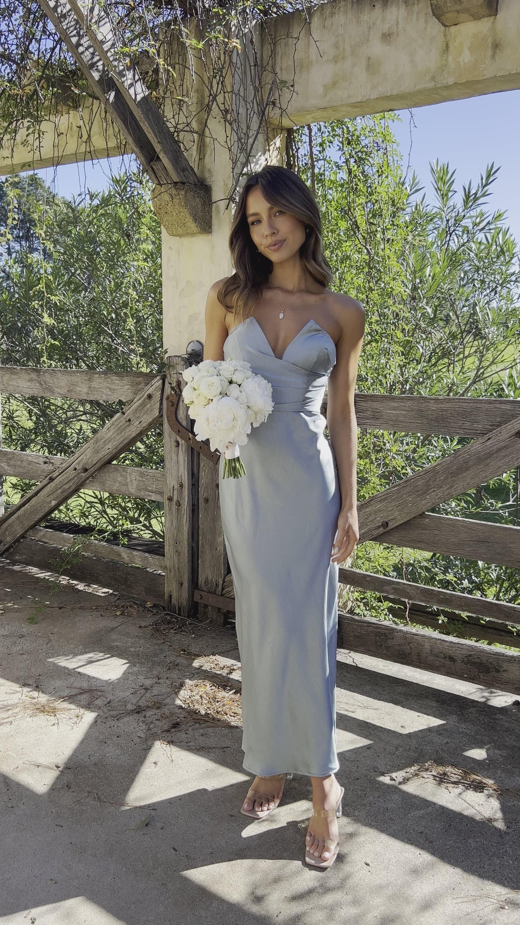 Load video: Valerie Maxi Dress - Blue - Billy J