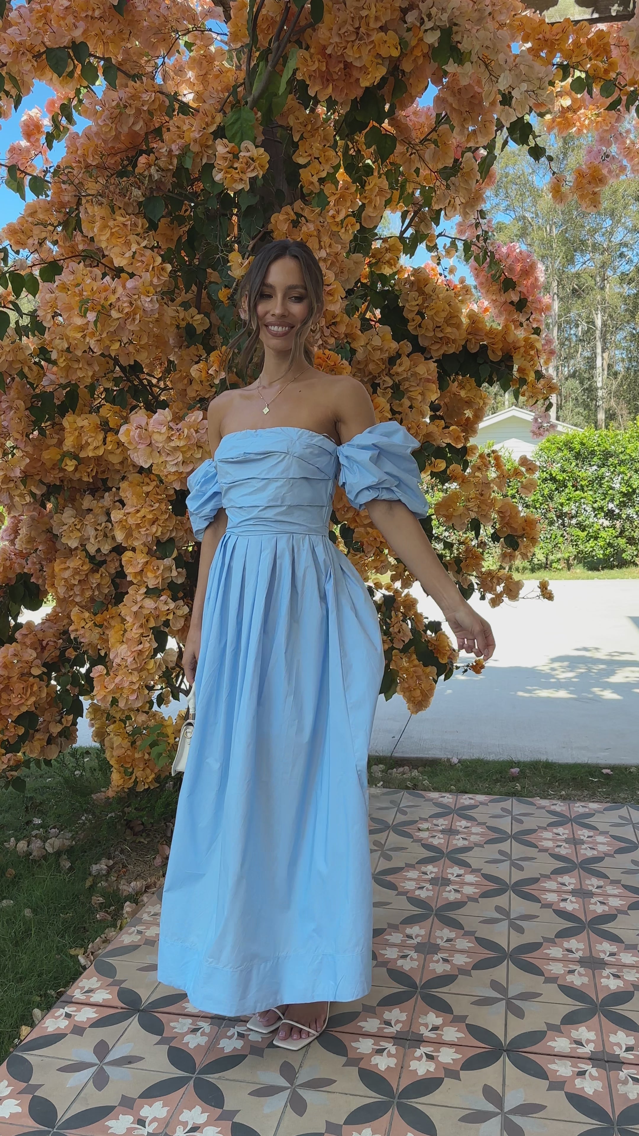 Load video: Caelius Midi Dress - Light Blue - Billy J