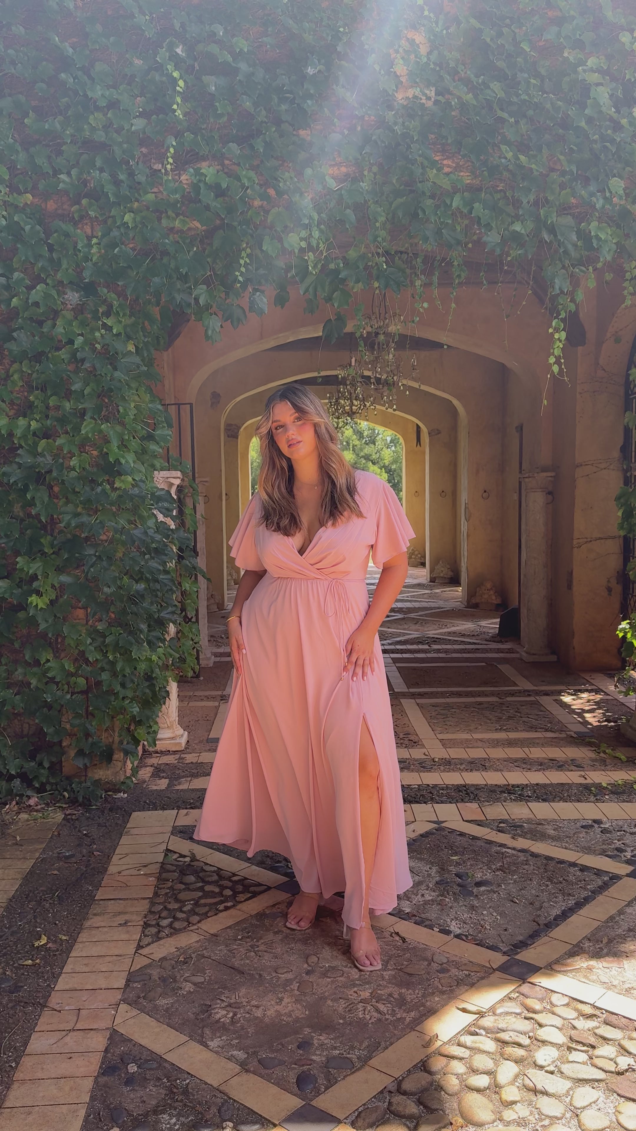 Load video: Charlize Maxi Dress - Dusty Pink - Billy J