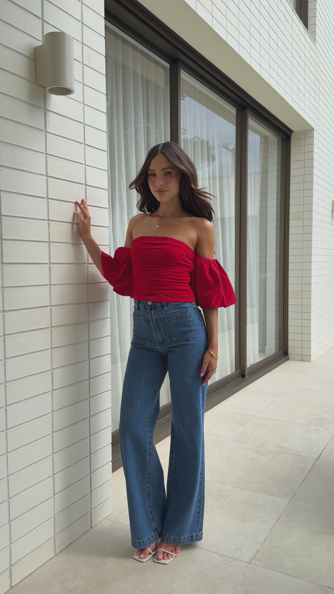 Florence Crop Top - Red - Billy J