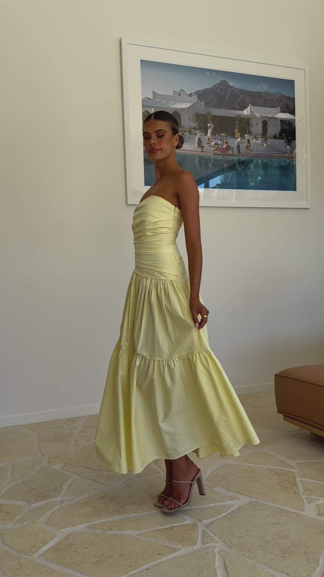 Load video: Lola Maxi Dress - Yellow - Billy J