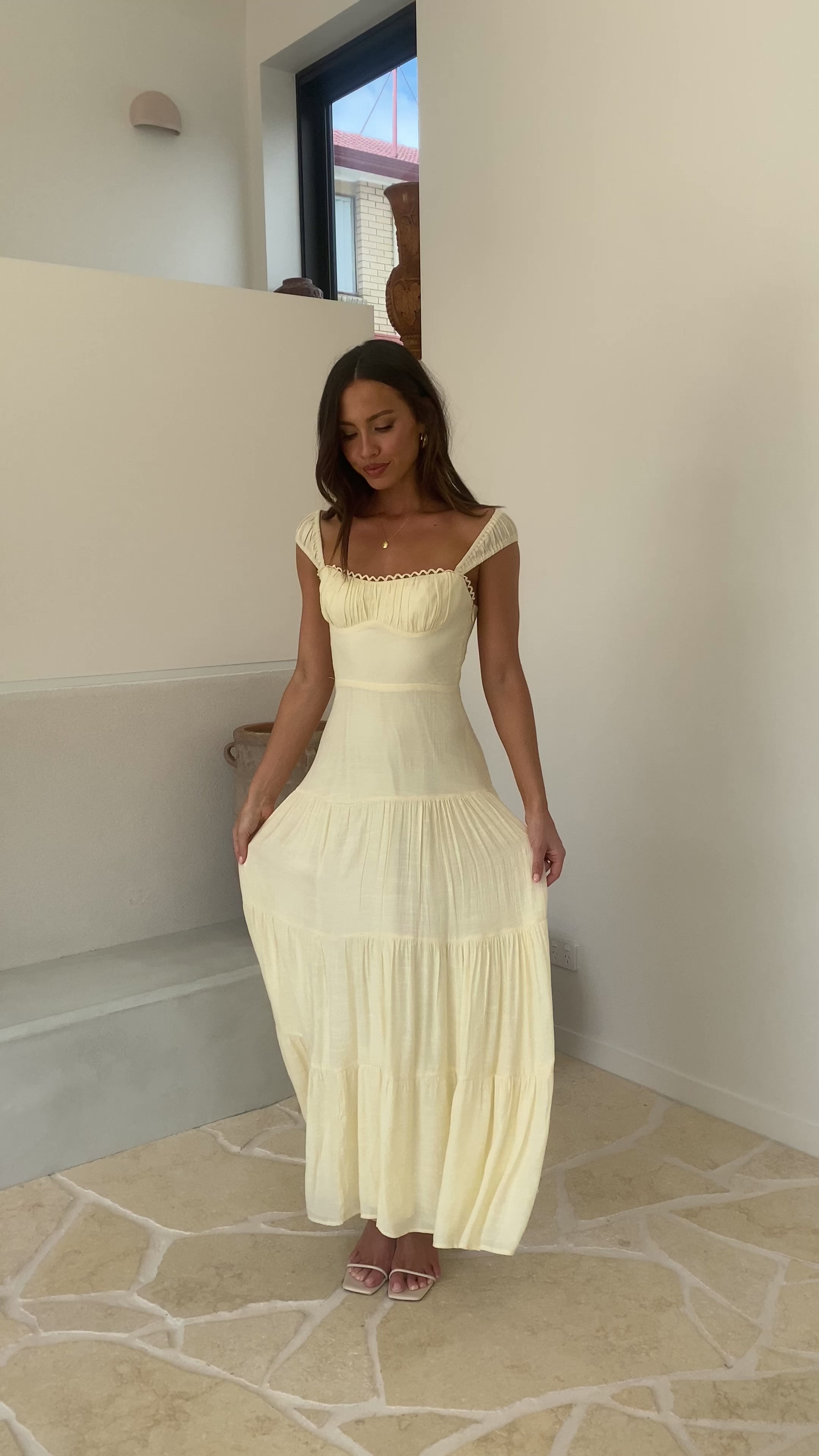 Load video: Pasca Maxi Dress - Yellow - Billy J