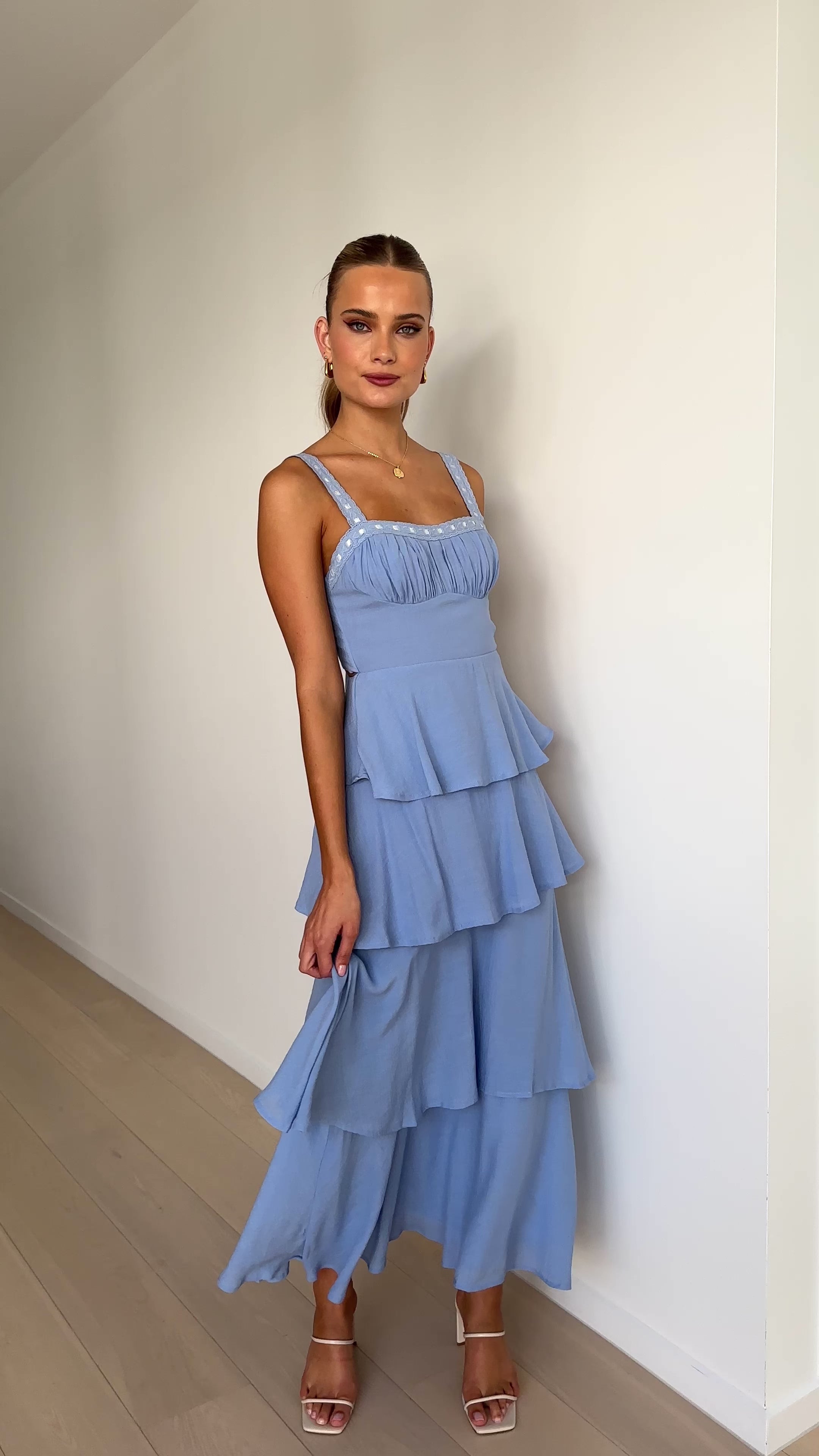 Load video: Odilia Maxi Dress - Blue - Billy J