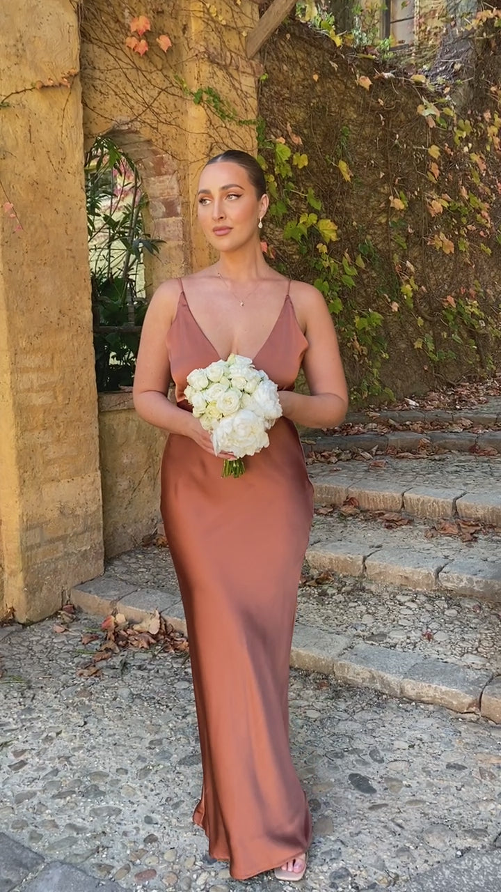 Load video: Ziah Maxi Dress - Copper - Billy J
