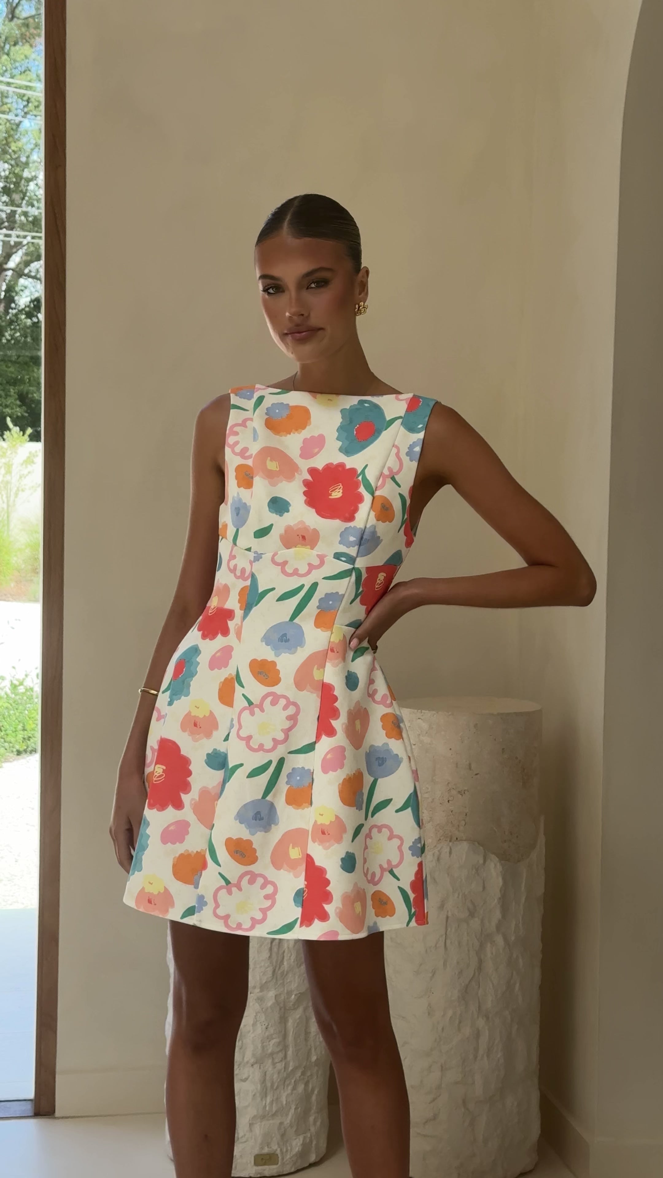 Load video: Rafiki Mini Dress - Floral Dream - Billy J