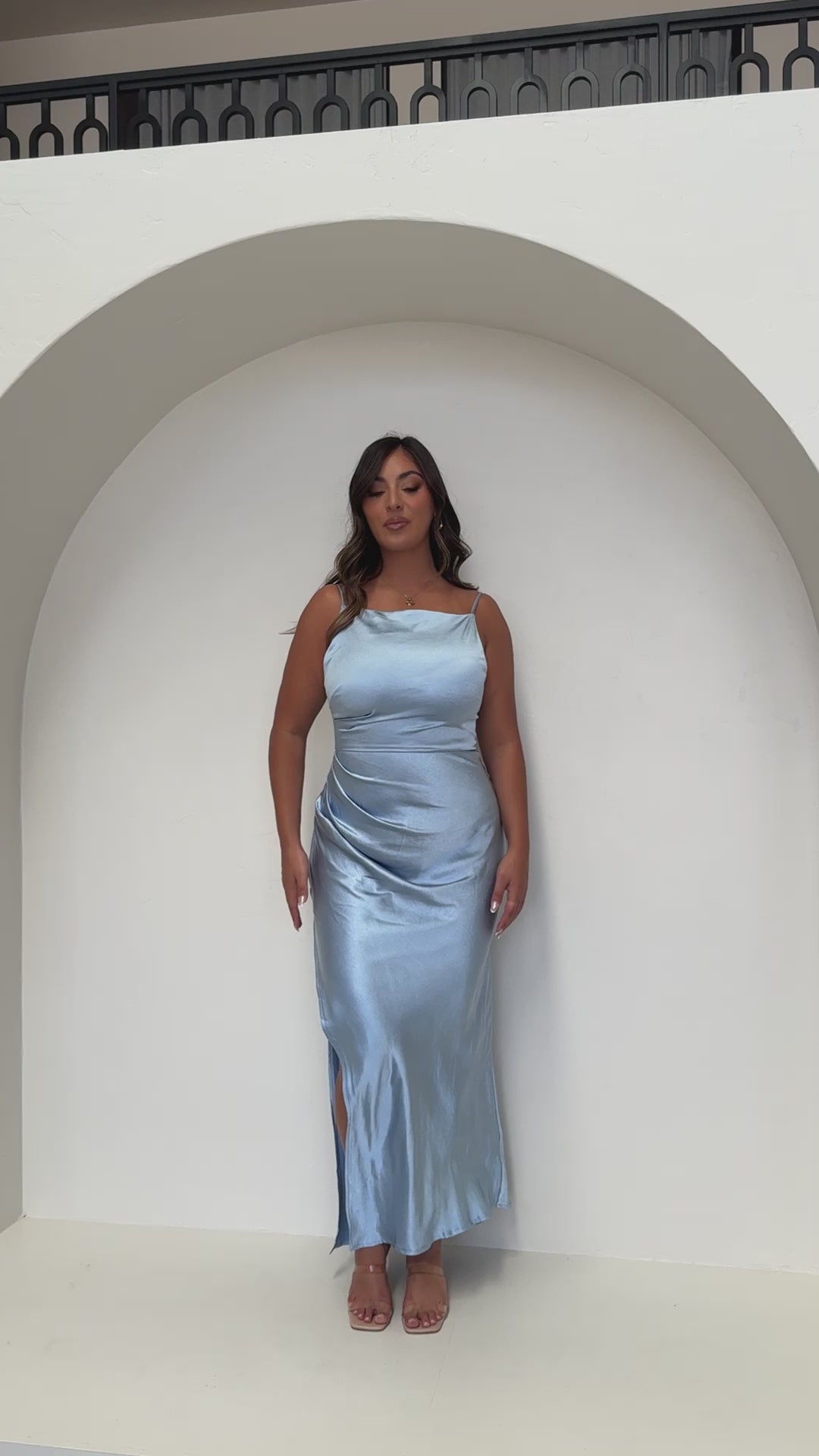 Load video: Ava Maxi Dress - Blue - Billy J