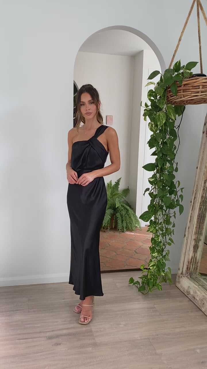 Load video: Greta Maxi Dress - Black - Billy J