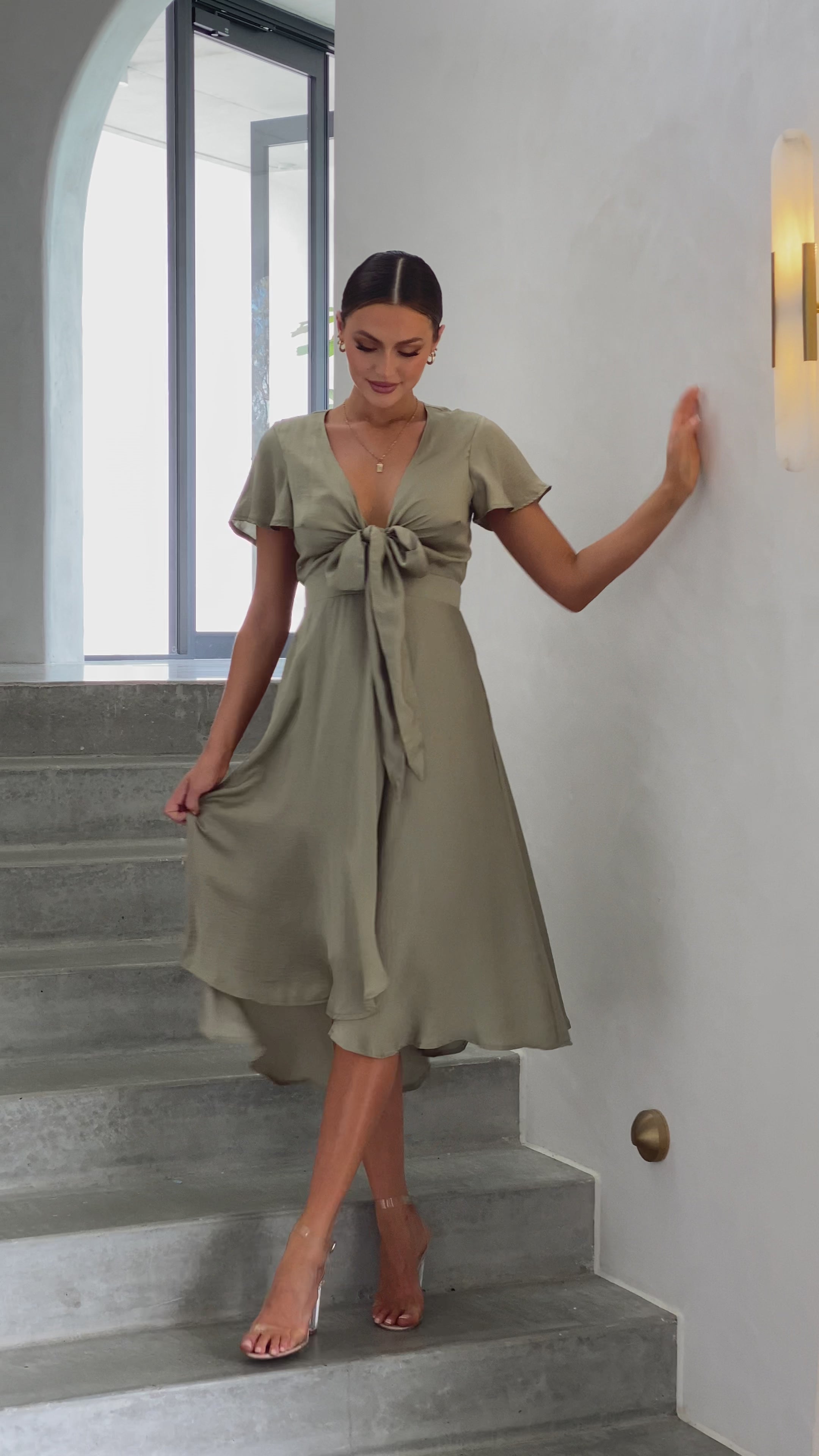 Load video: Sunny Daze Dress - Olive