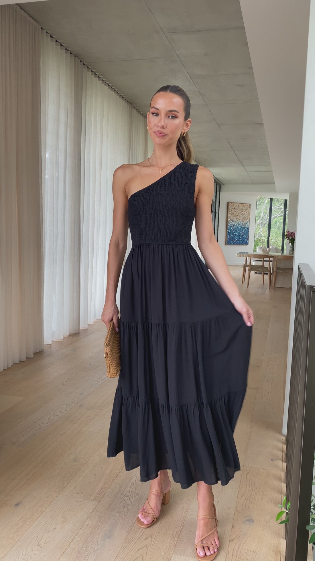 Cassy Midi Dress - Black - Billy J