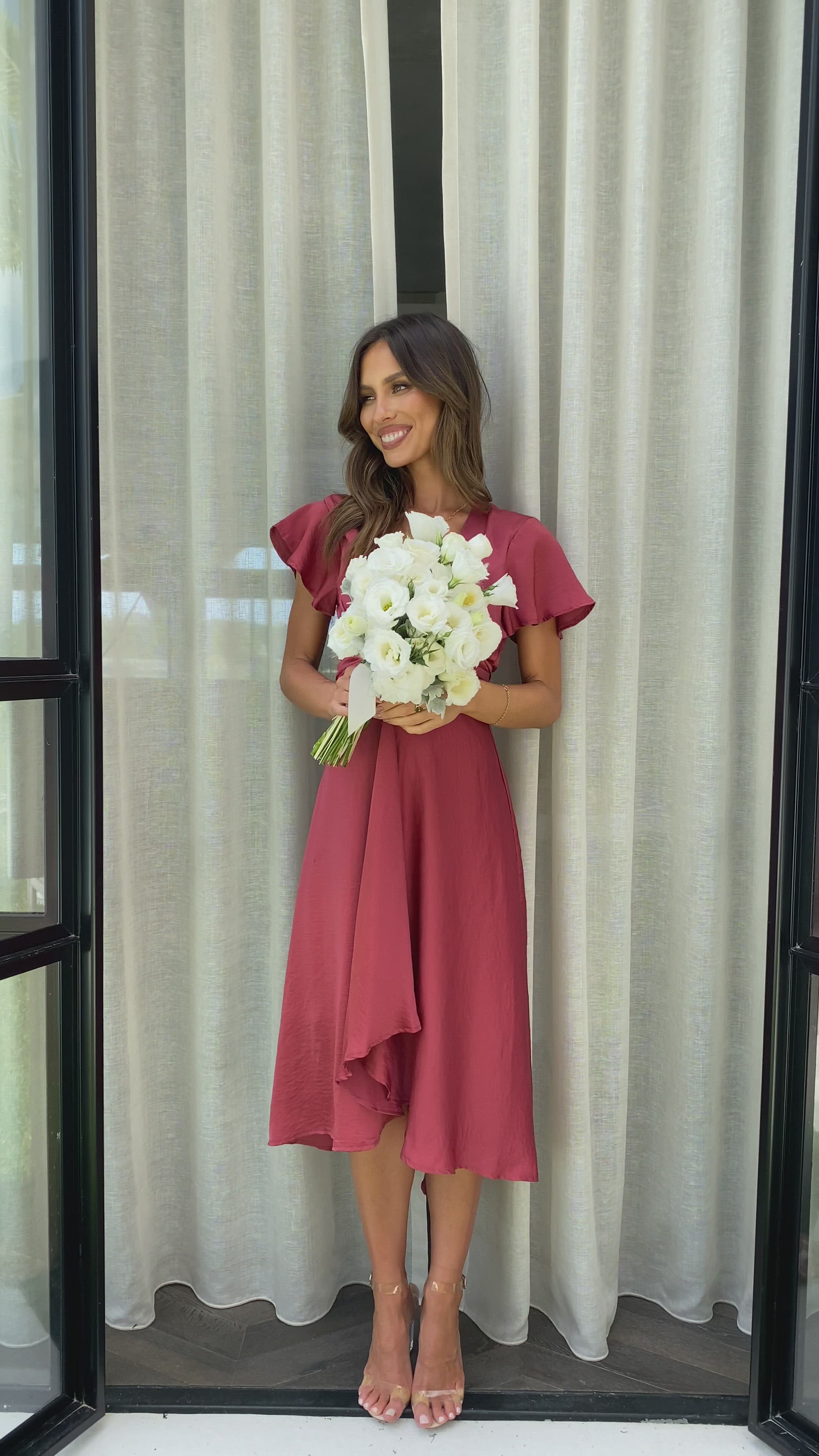 Load video: Sunny Daze Dress - Berry - Billy J
