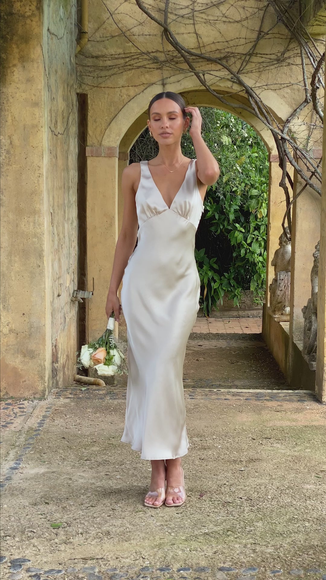 Load video: Sammie Maxi Dress - Champagne - Billy J