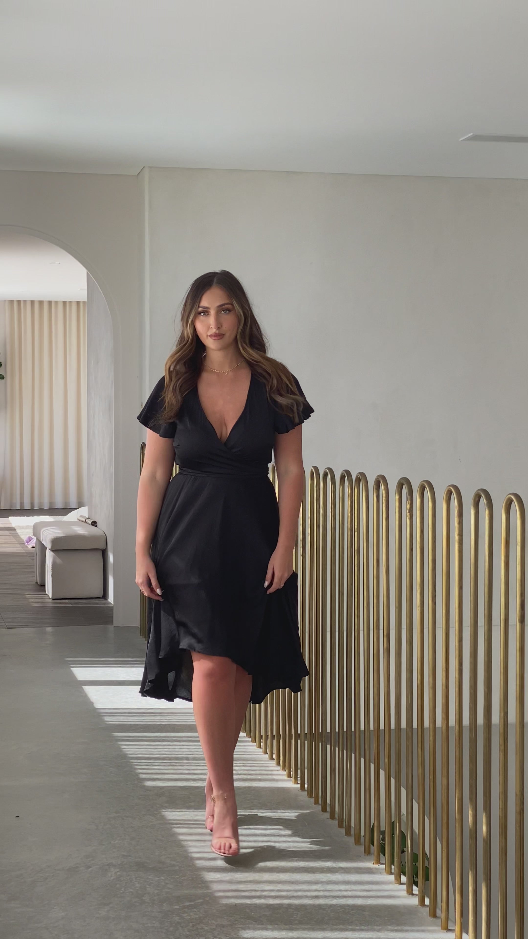 Load video: Sunny Daze Dress - Black - Billy J