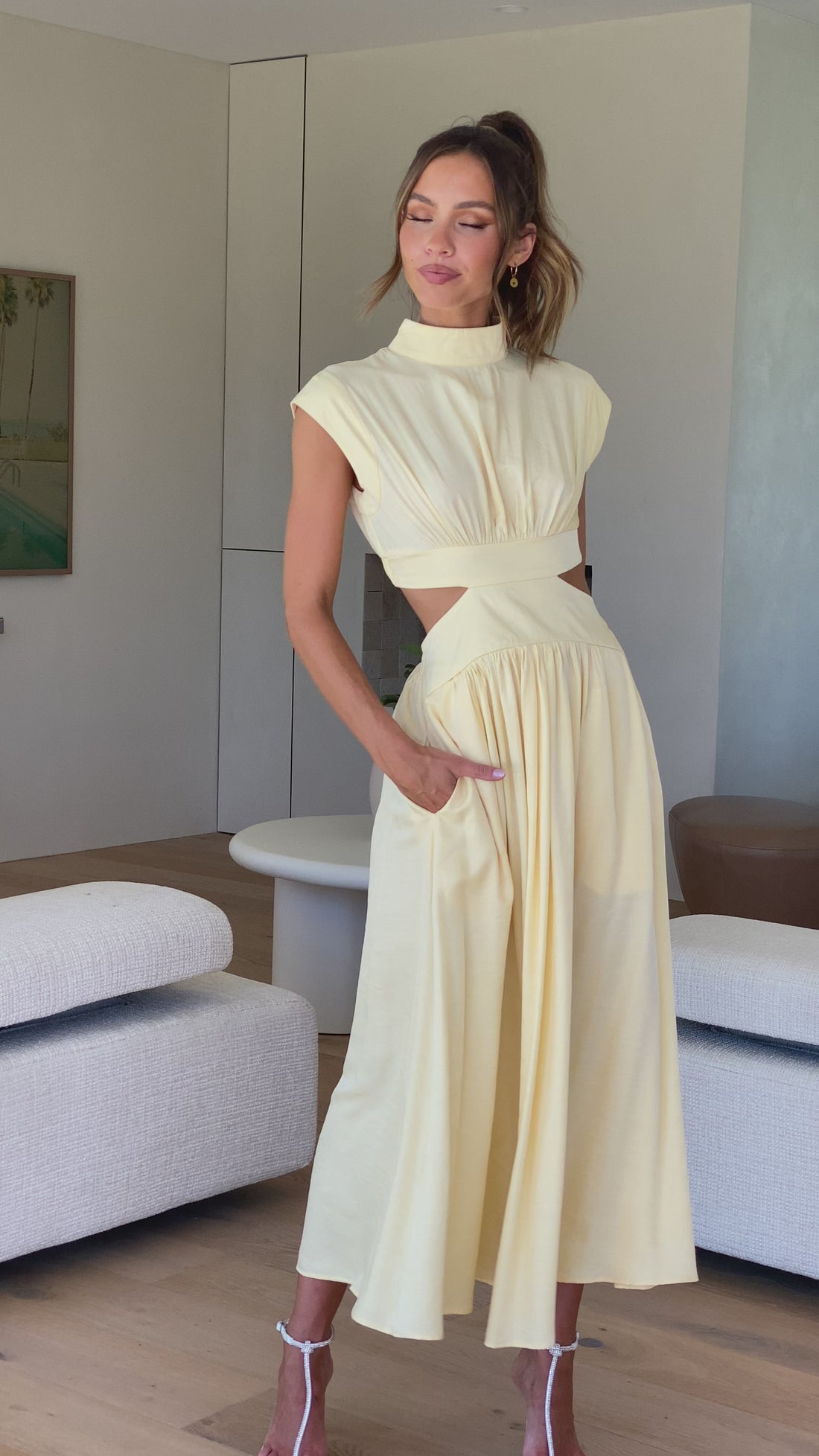 Cindie Midi Dress - Yellow - Billy J