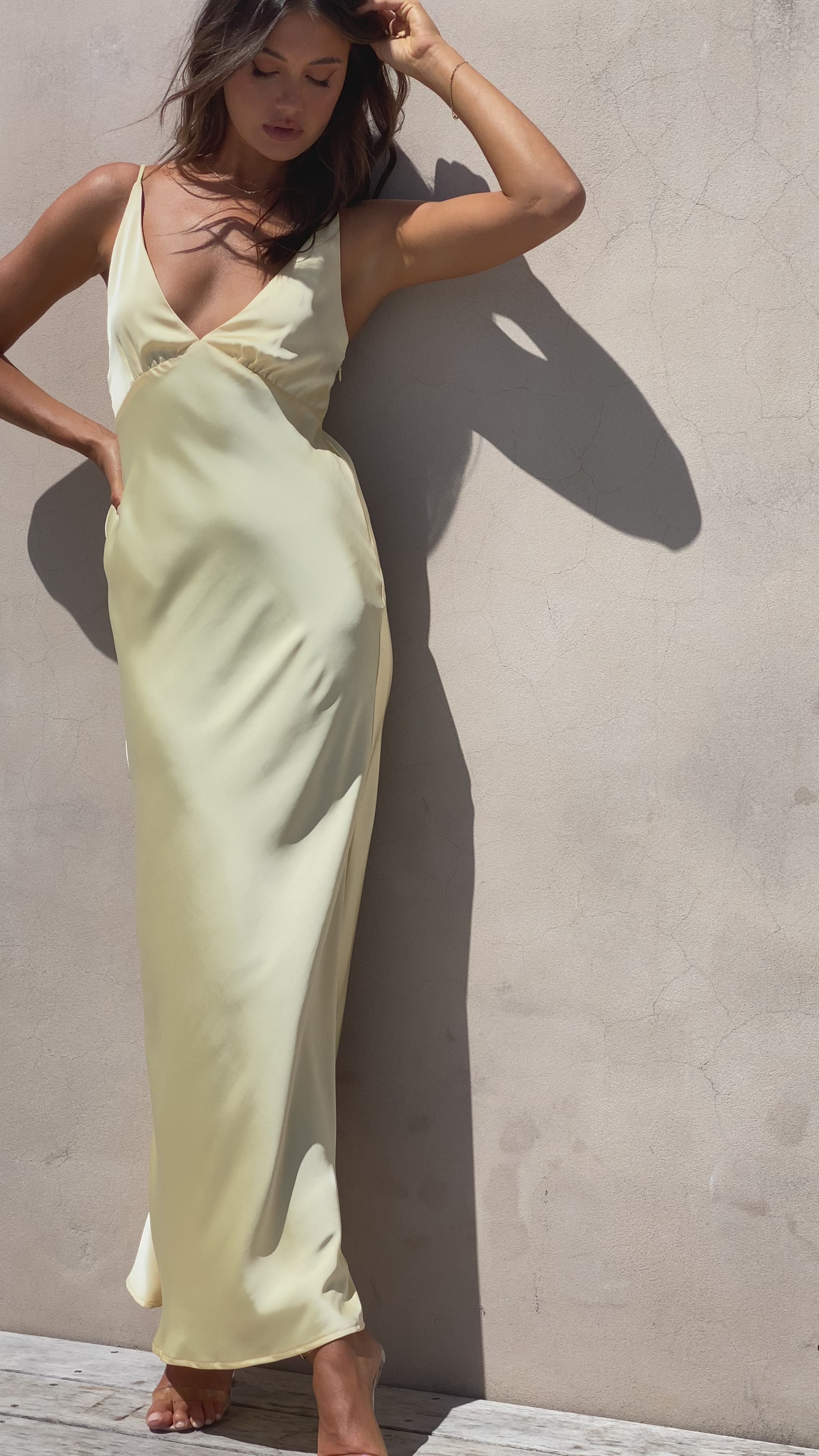 Load video: Ziah Maxi Dress - Yellow - Billy J