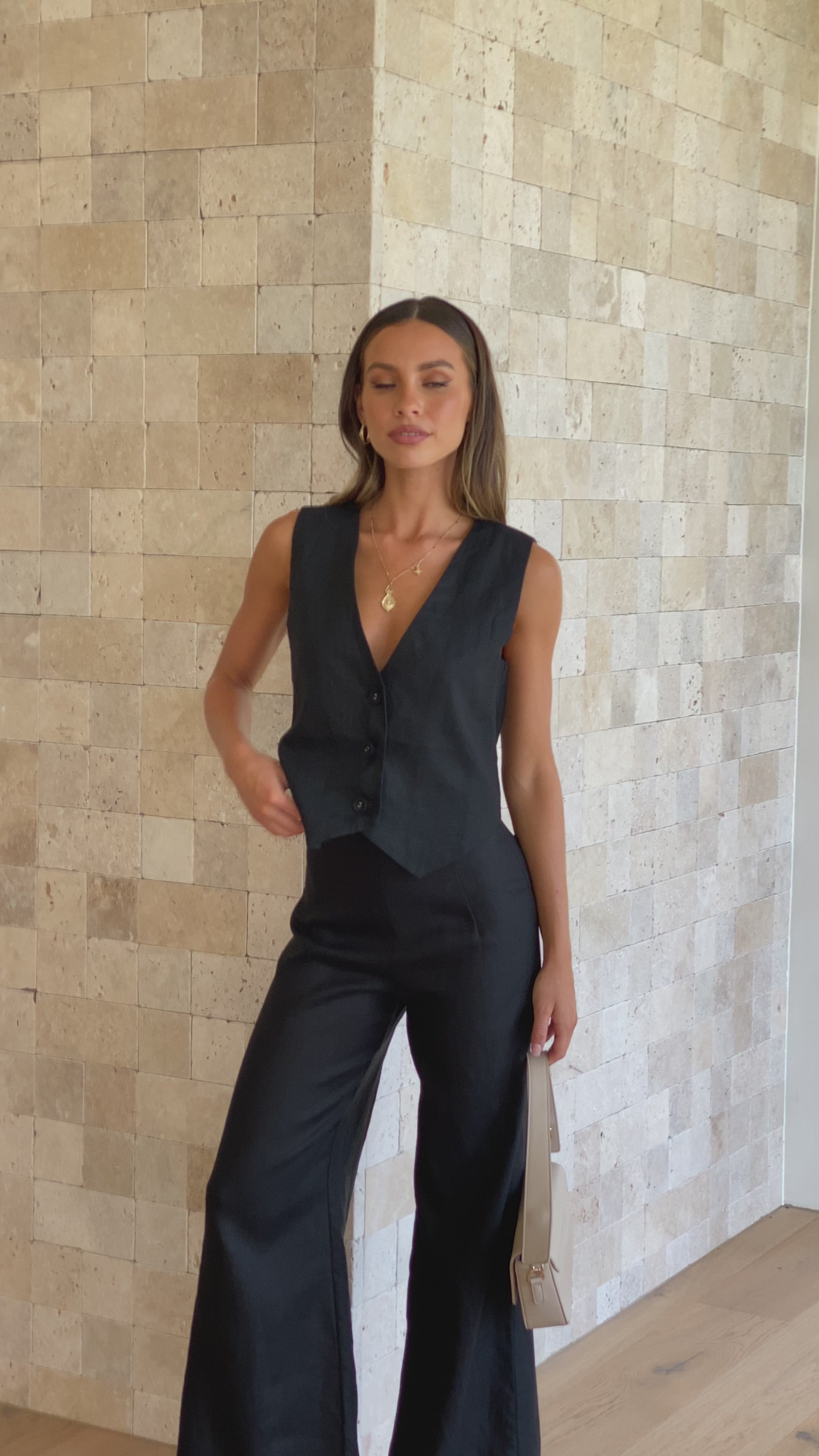 Load video: Karah Pants - Black - Billy J