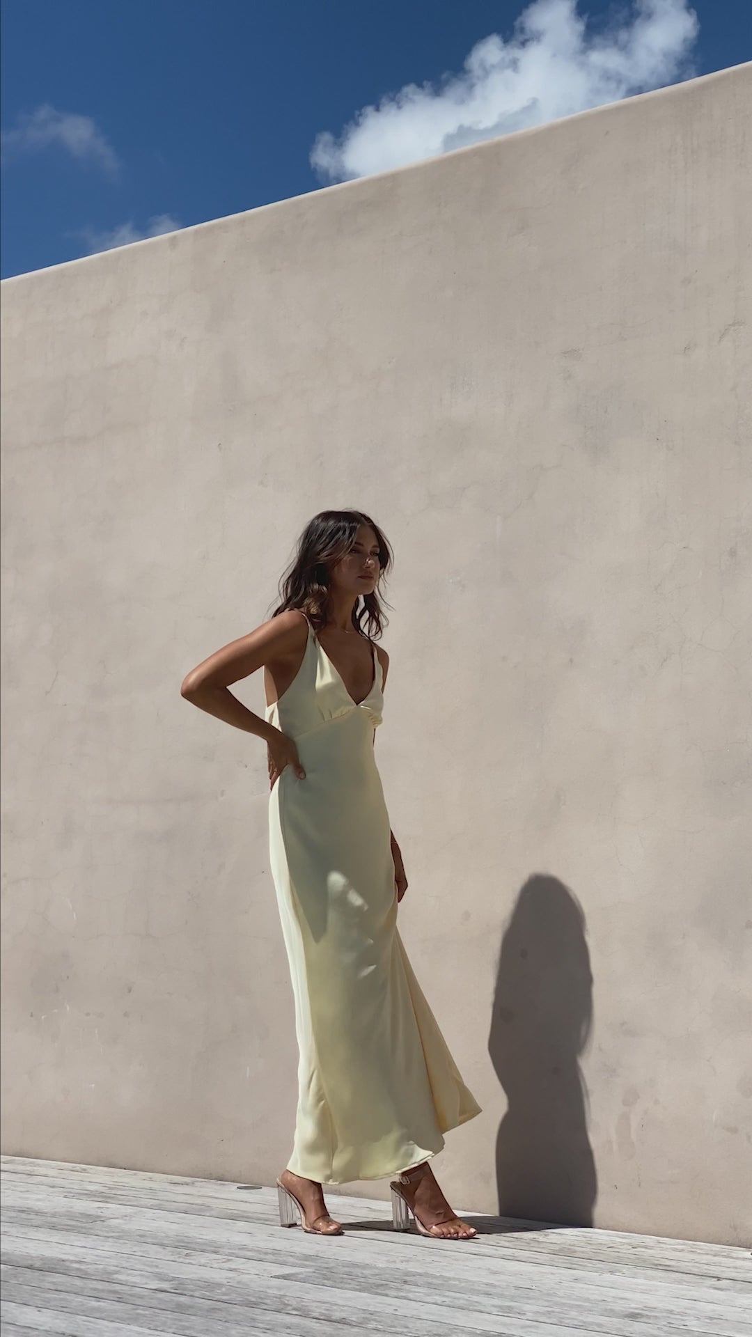 Load video: Ziah Maxi Dress - Yellow - Billy J