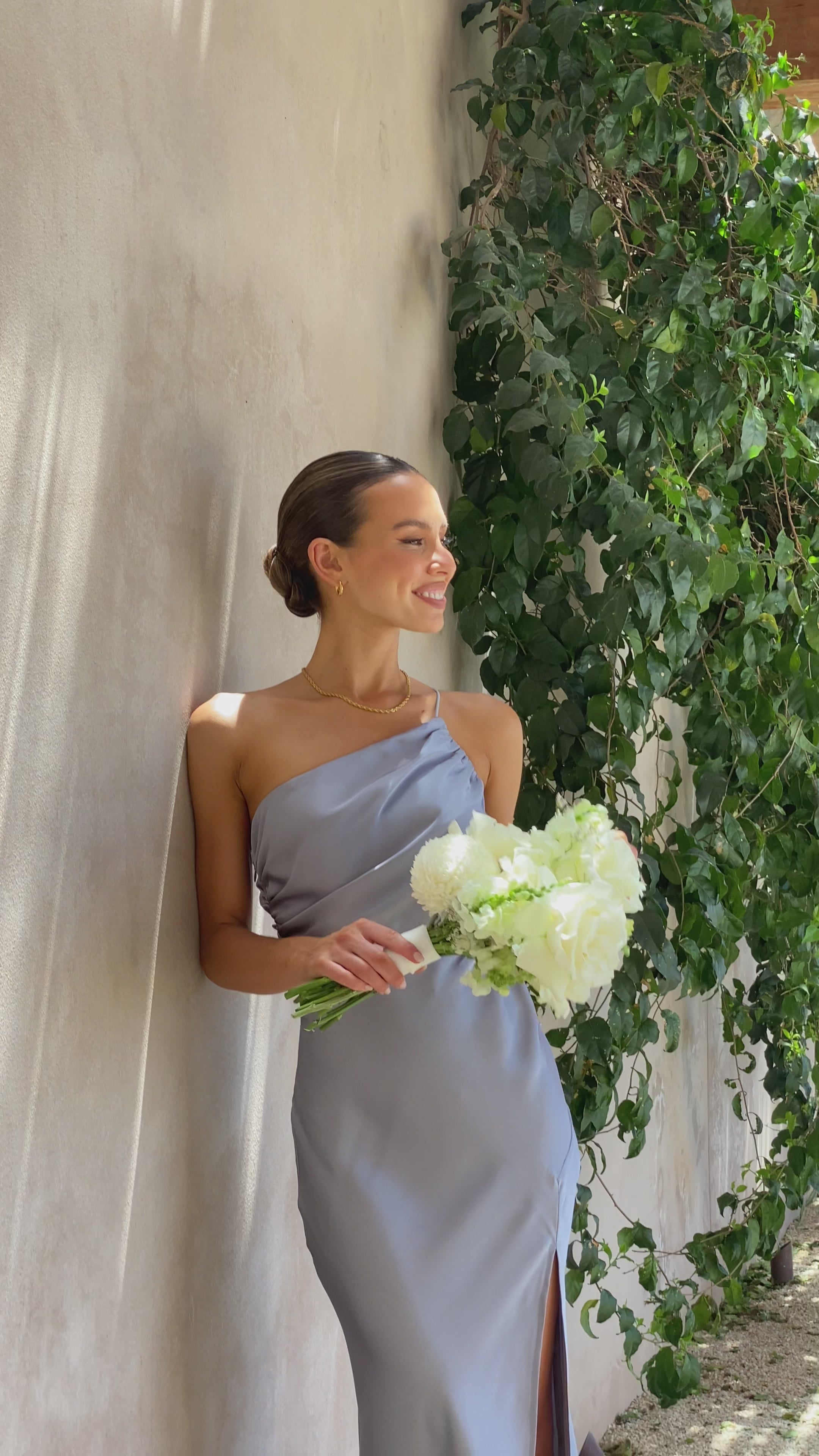 Load video: Nyla Maxi Dress - Steel Blue - Billy J
