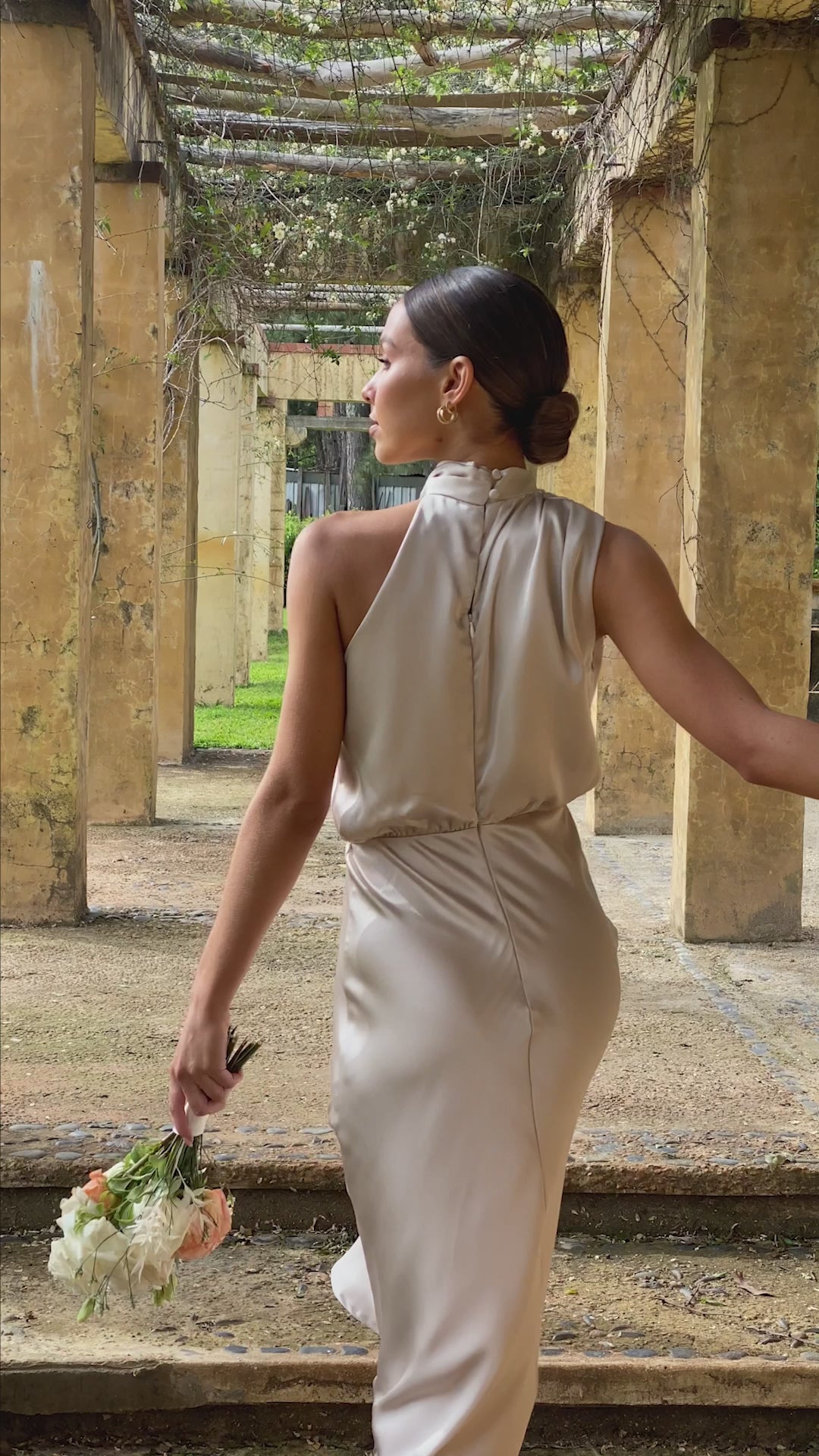 Load video: Esther Maxi Dress - Champagne - Billy J
