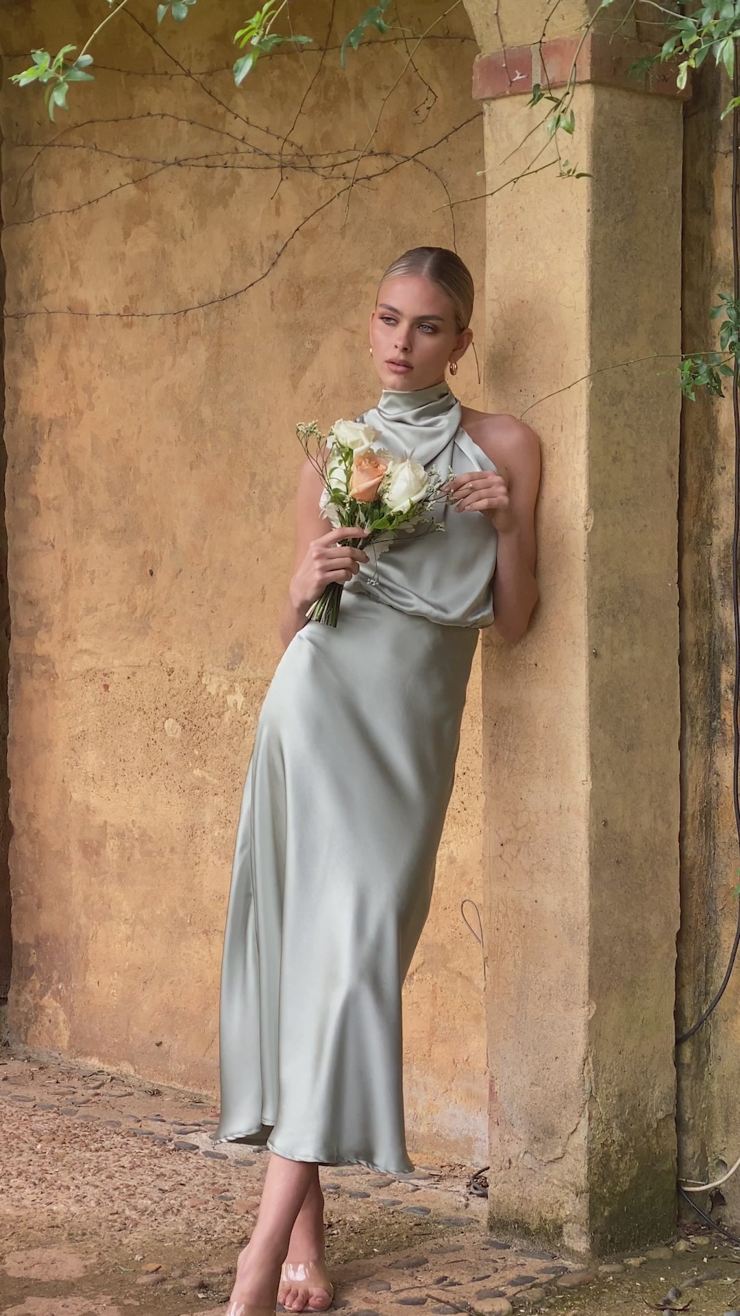 Load video: Esther Maxi Dress - Olive - Billy J