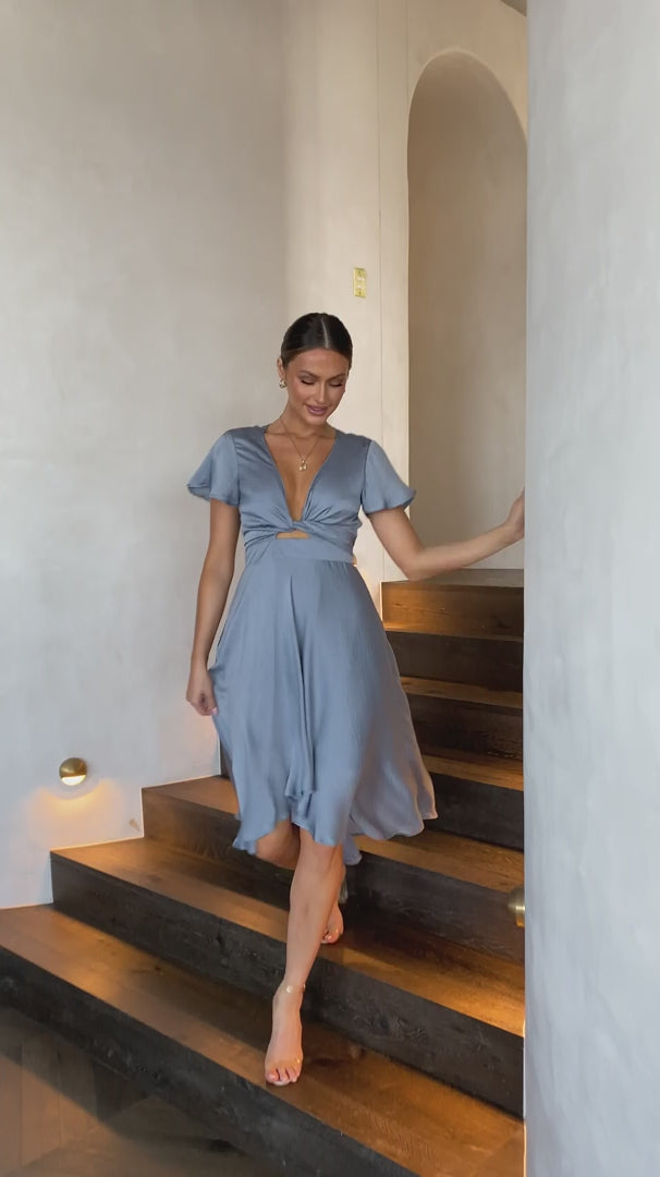 Load video: Sunny Daze Dress - Steel Blue
