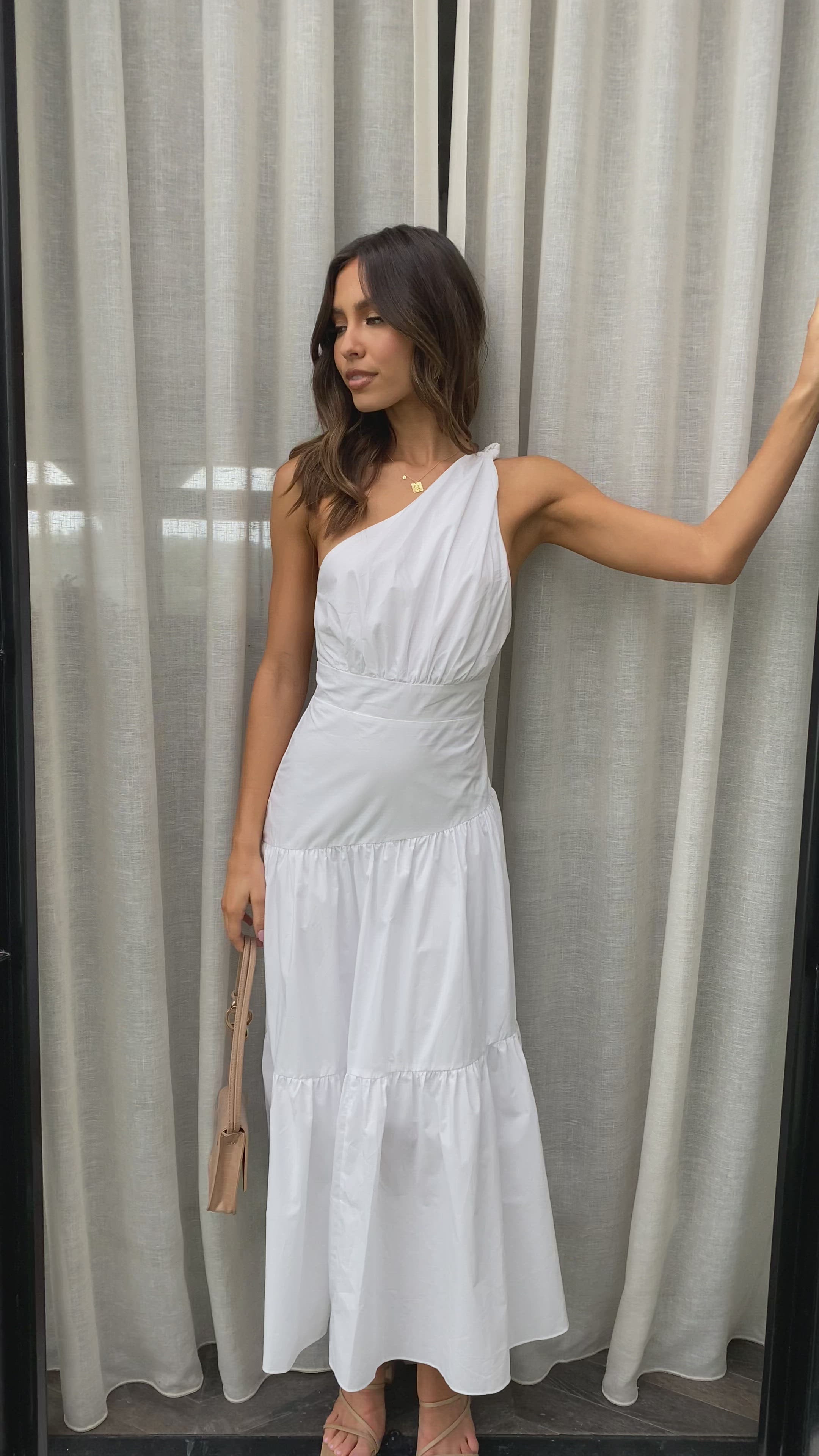 Load video: Jayma Maxi Dress - White - Billy J